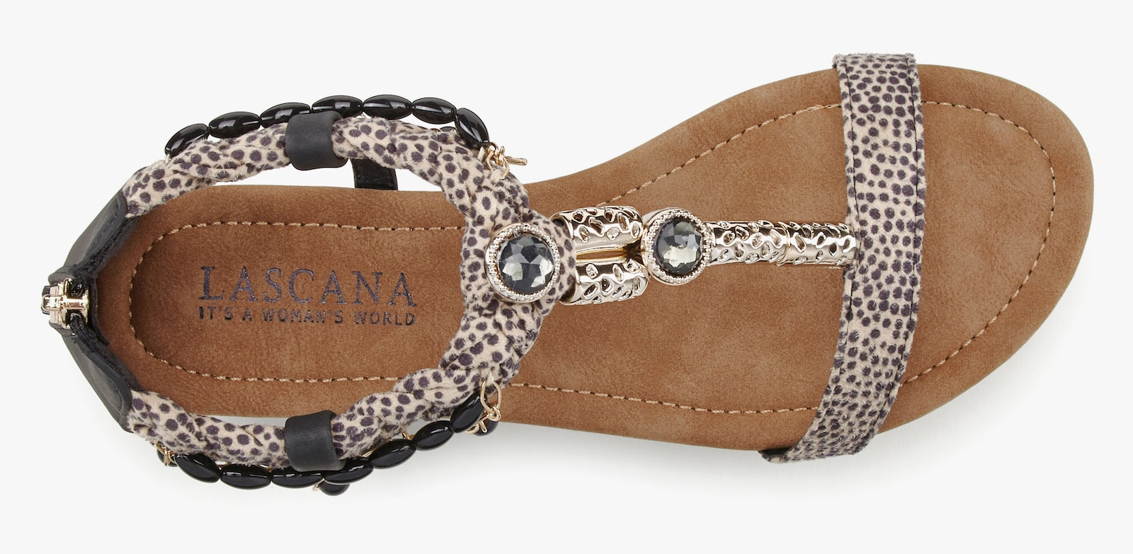 LASCANA Sandale - schwarz gepunktet