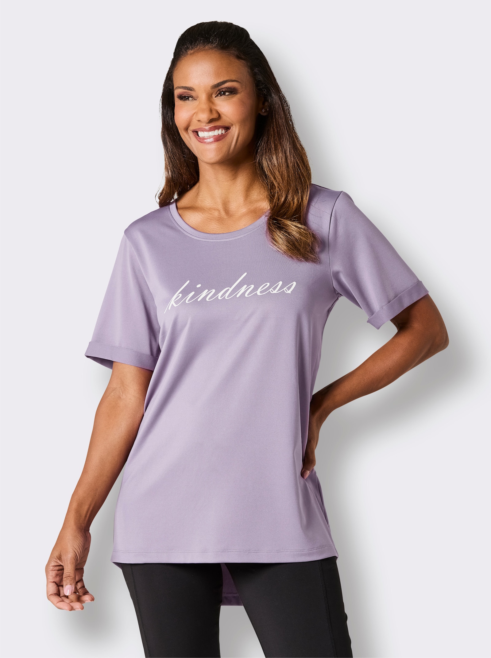 Catamaran Sports Funktionsshirt mit hinten längerem Saum - flieder