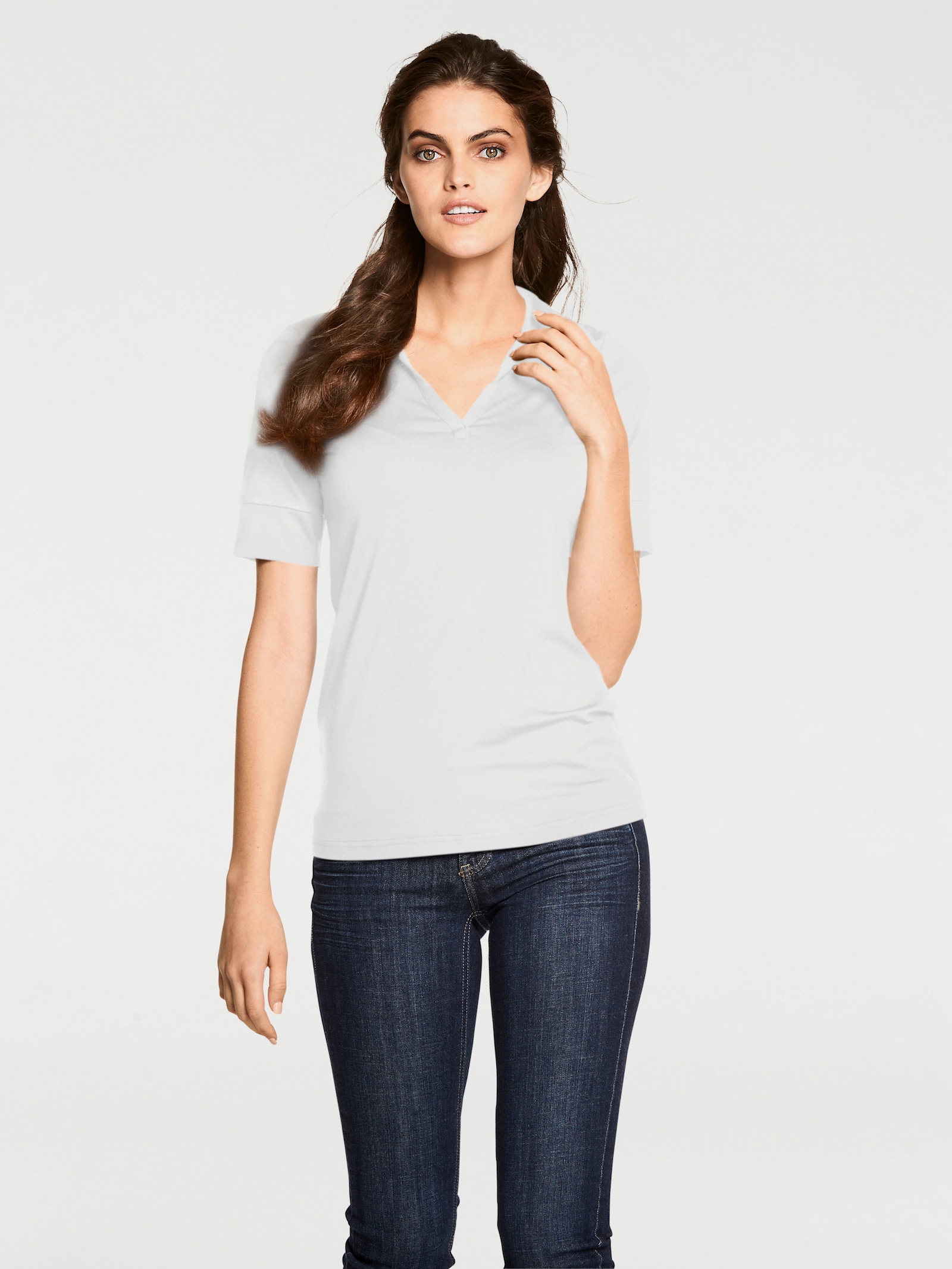 heine Blusenshirt aus Tactel - weiß