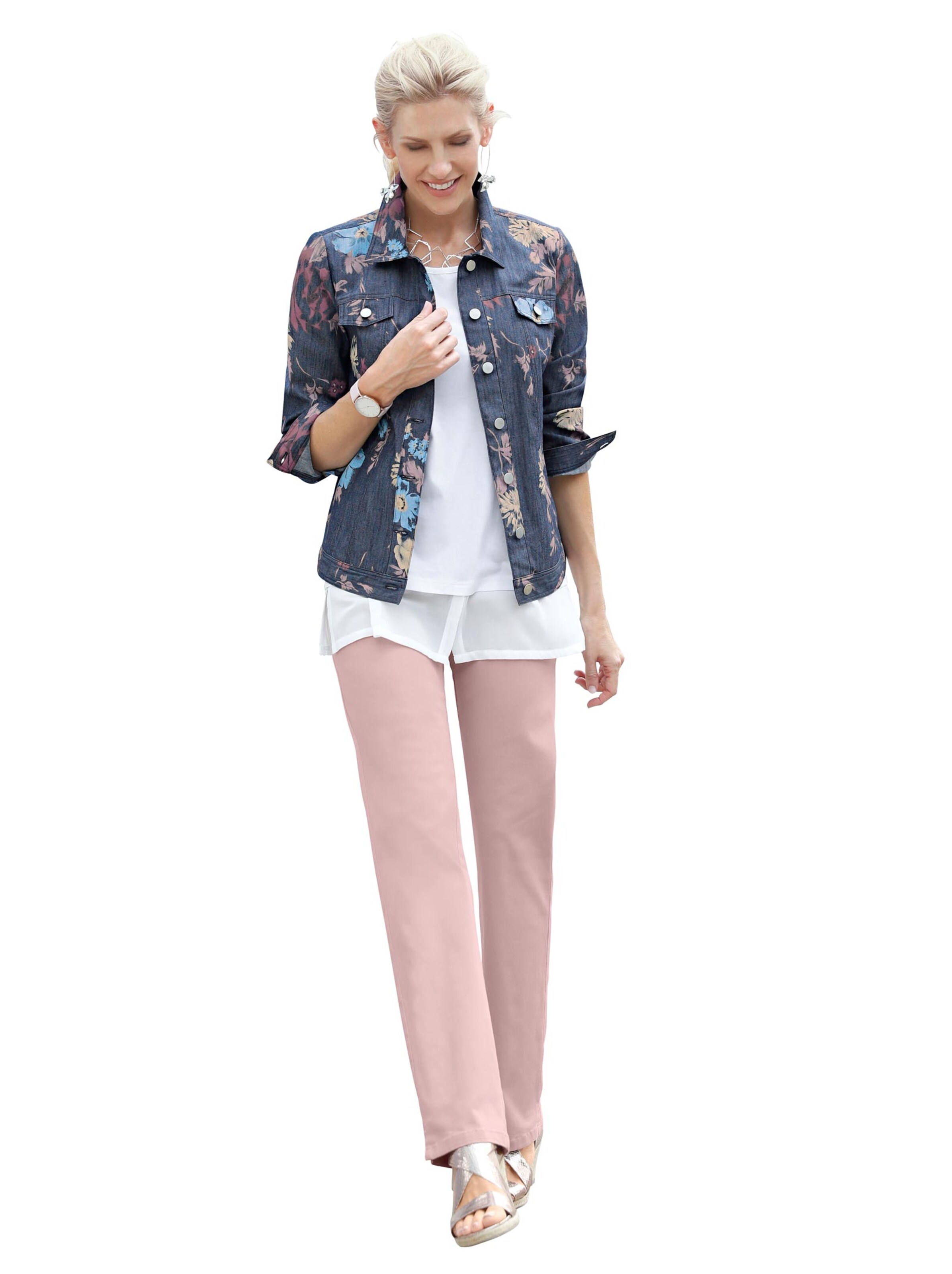 Jeans-Jacke - jeansblau-bedruckt