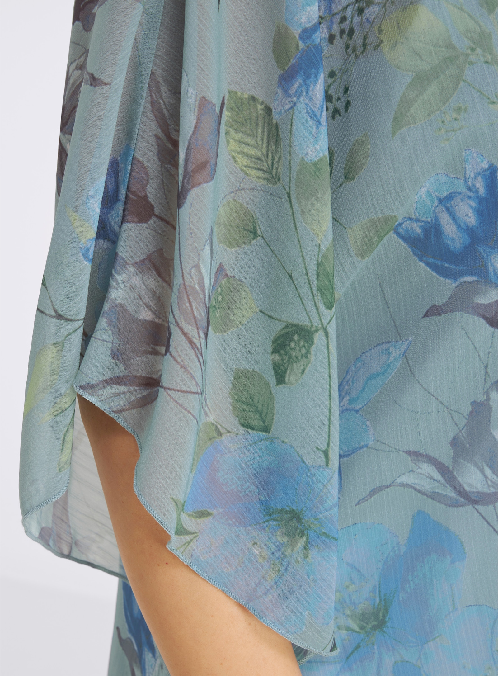 sheego Tunika in Cape-Form - kalkmint-eisblau-bedruckt