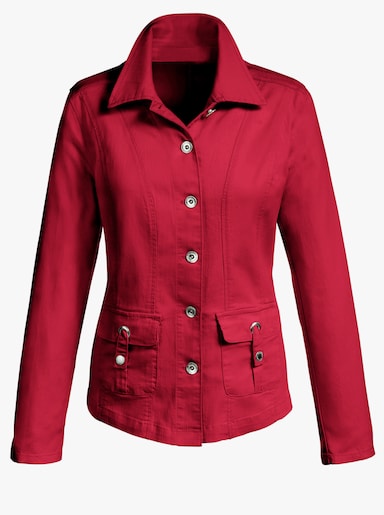 Jackenblazer in Denim-Optik - rot