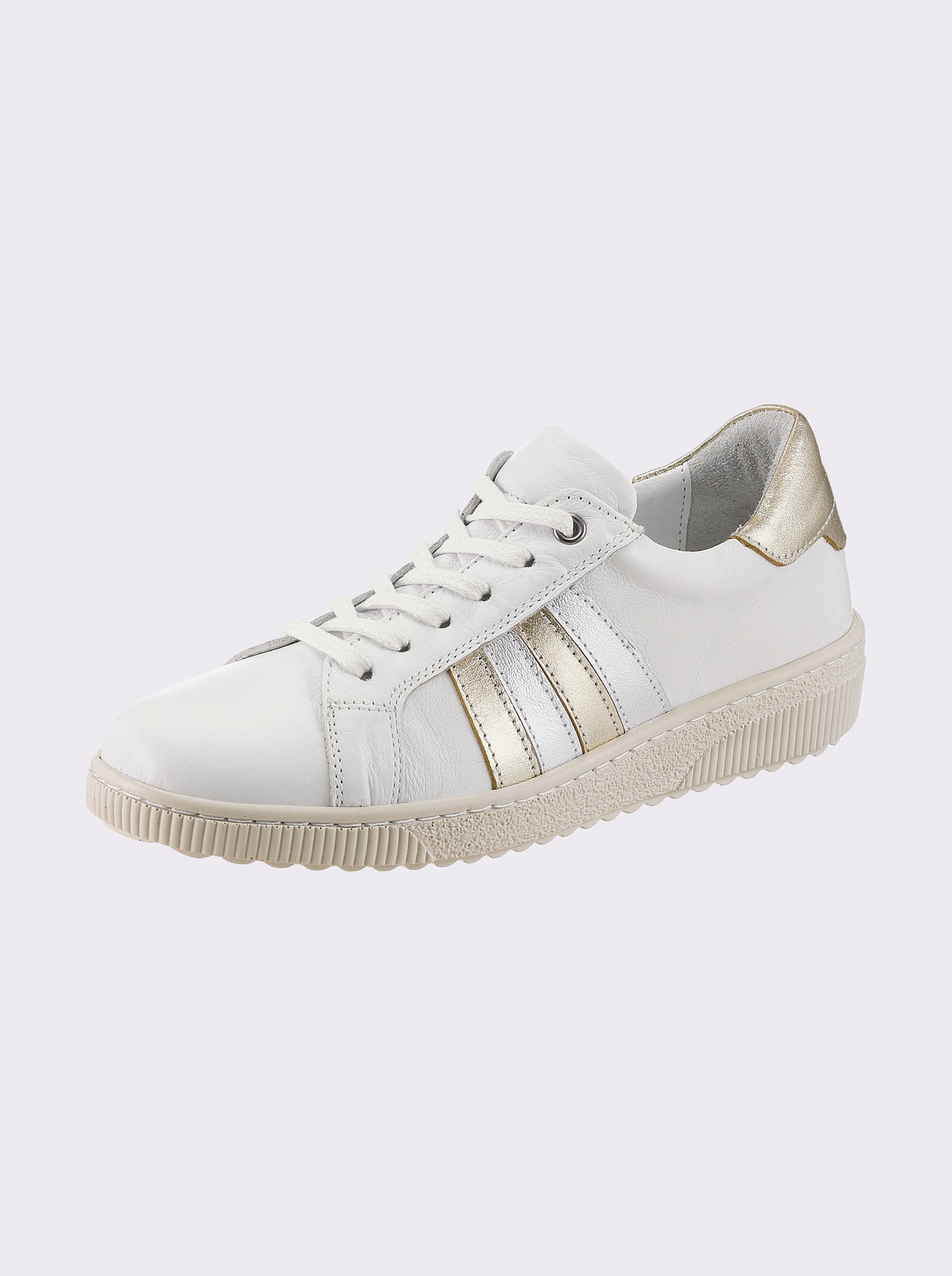 airsoft modern+ Sneaker mit Wechselfußbett - weiß-silber
