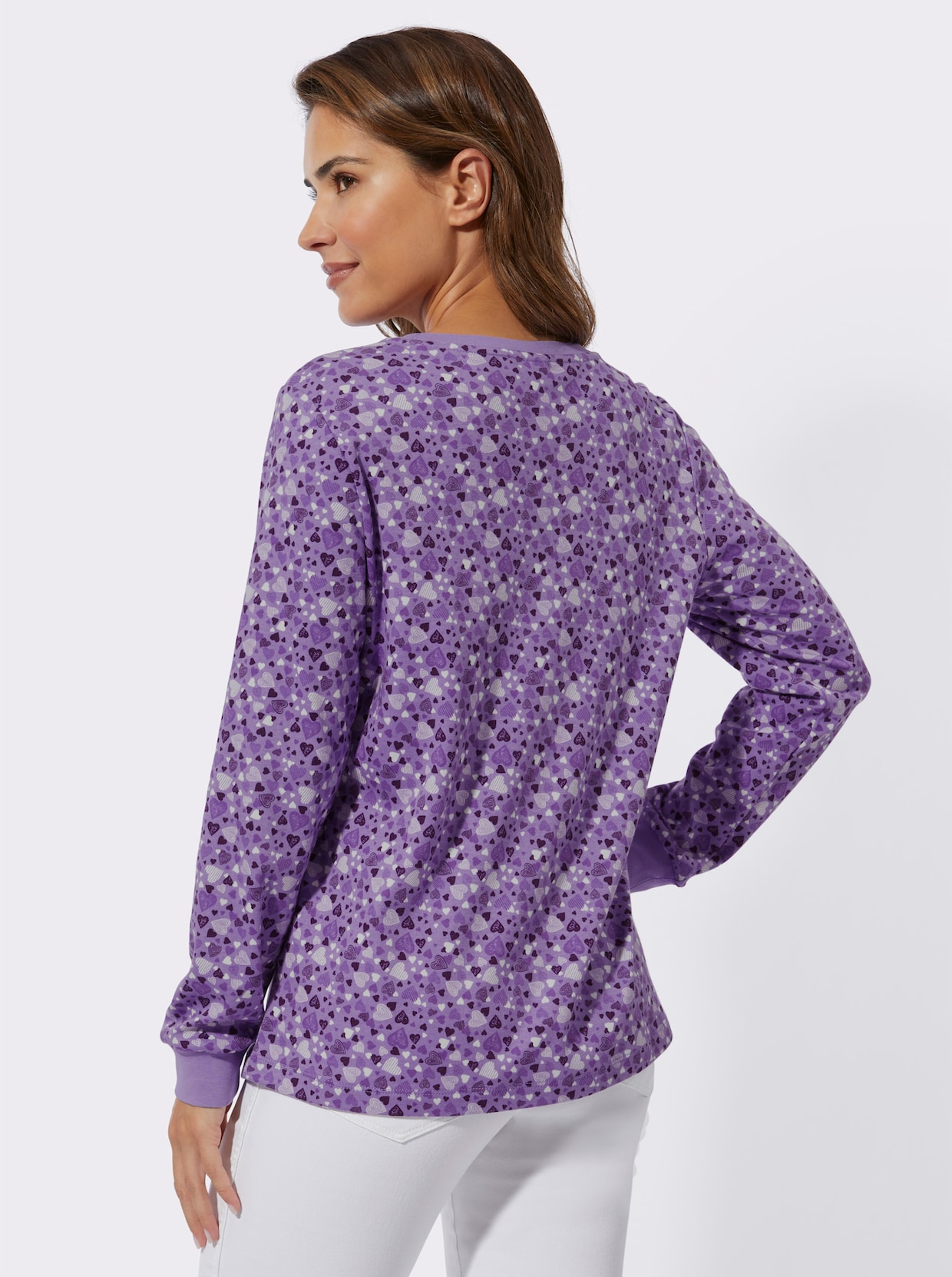 Sweatshirt - lavendel-lila-bedruckt