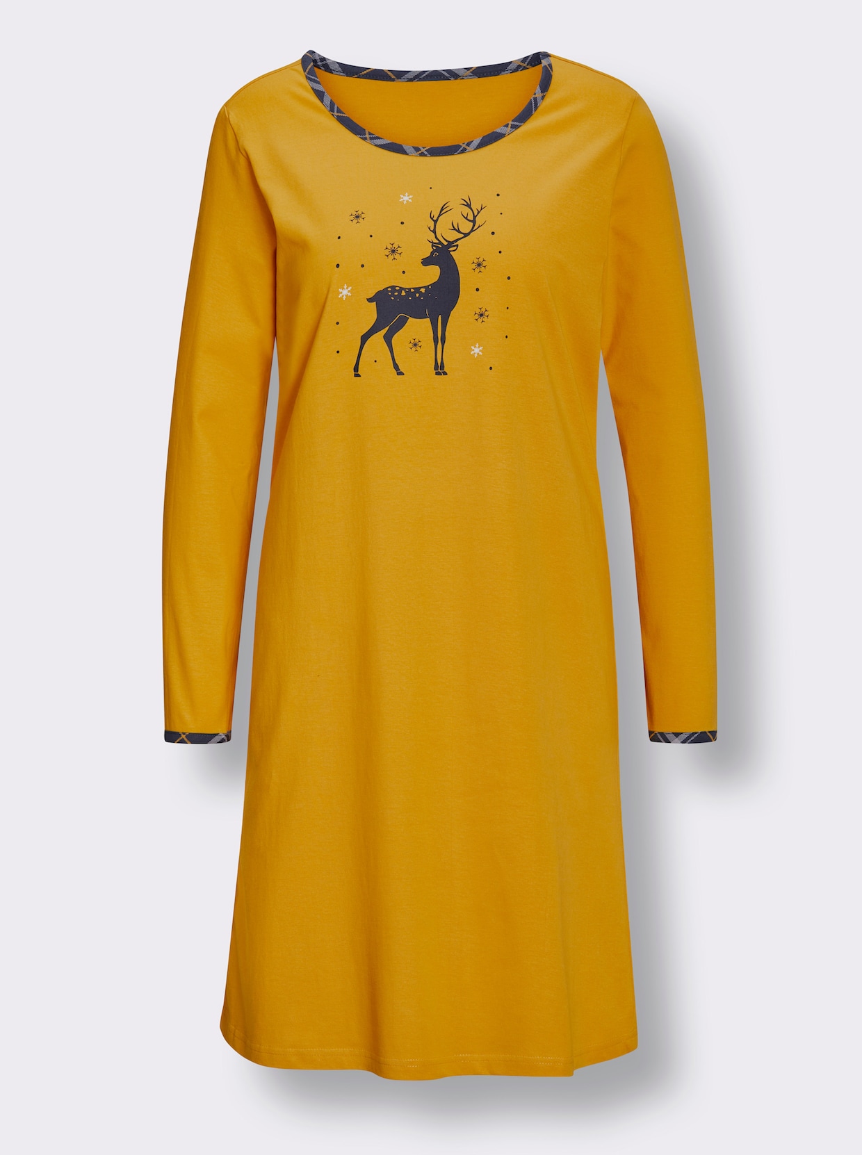 Comtessa Sleepshirt - gelb-anthrazit-bedruckt