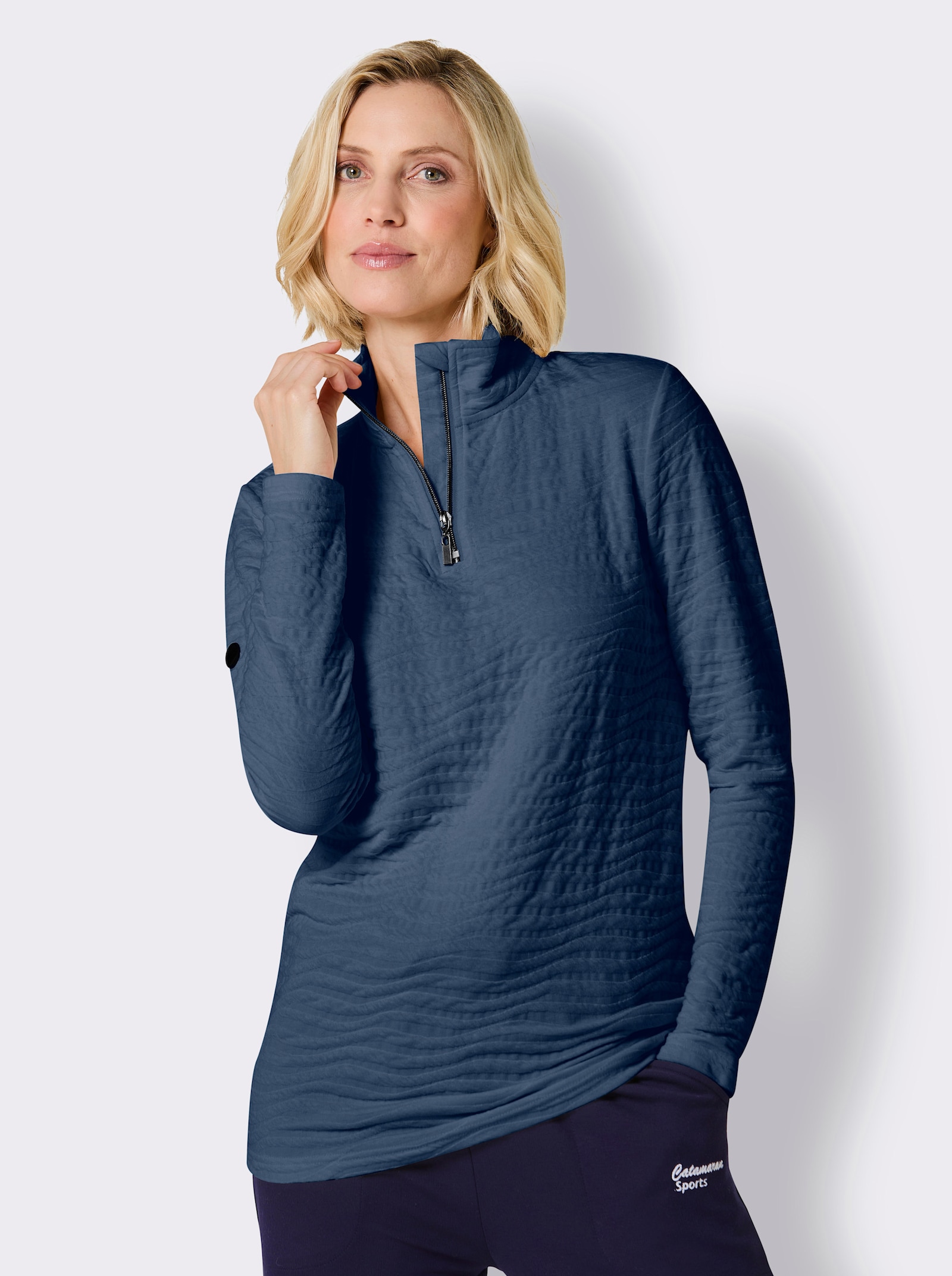 Catamaran Sports Sweatshirt in Struktur-Qualität - dunkelblau