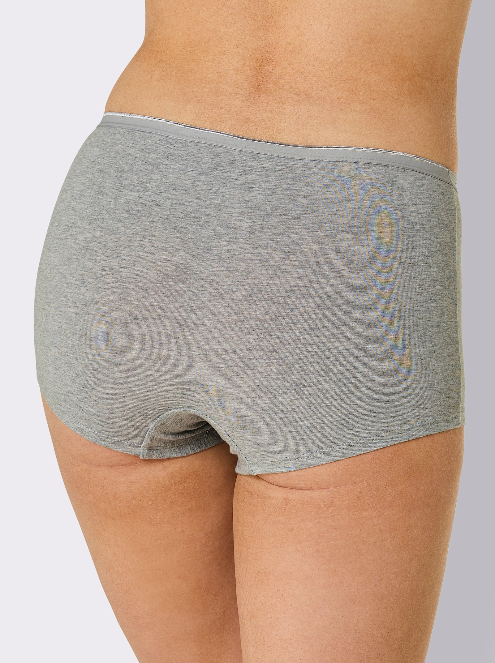 Panty - weiß + grau-meliert + schwarz