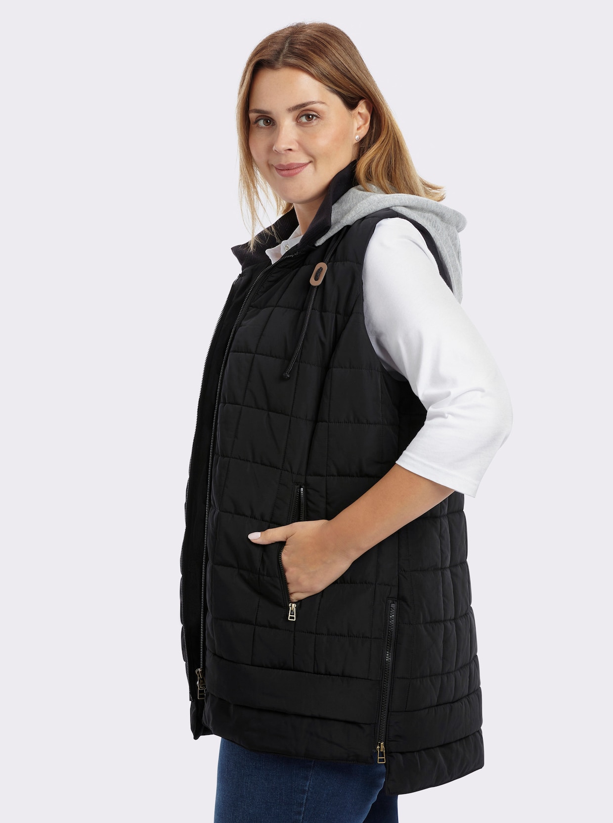 sheego Steppweste - schwarz