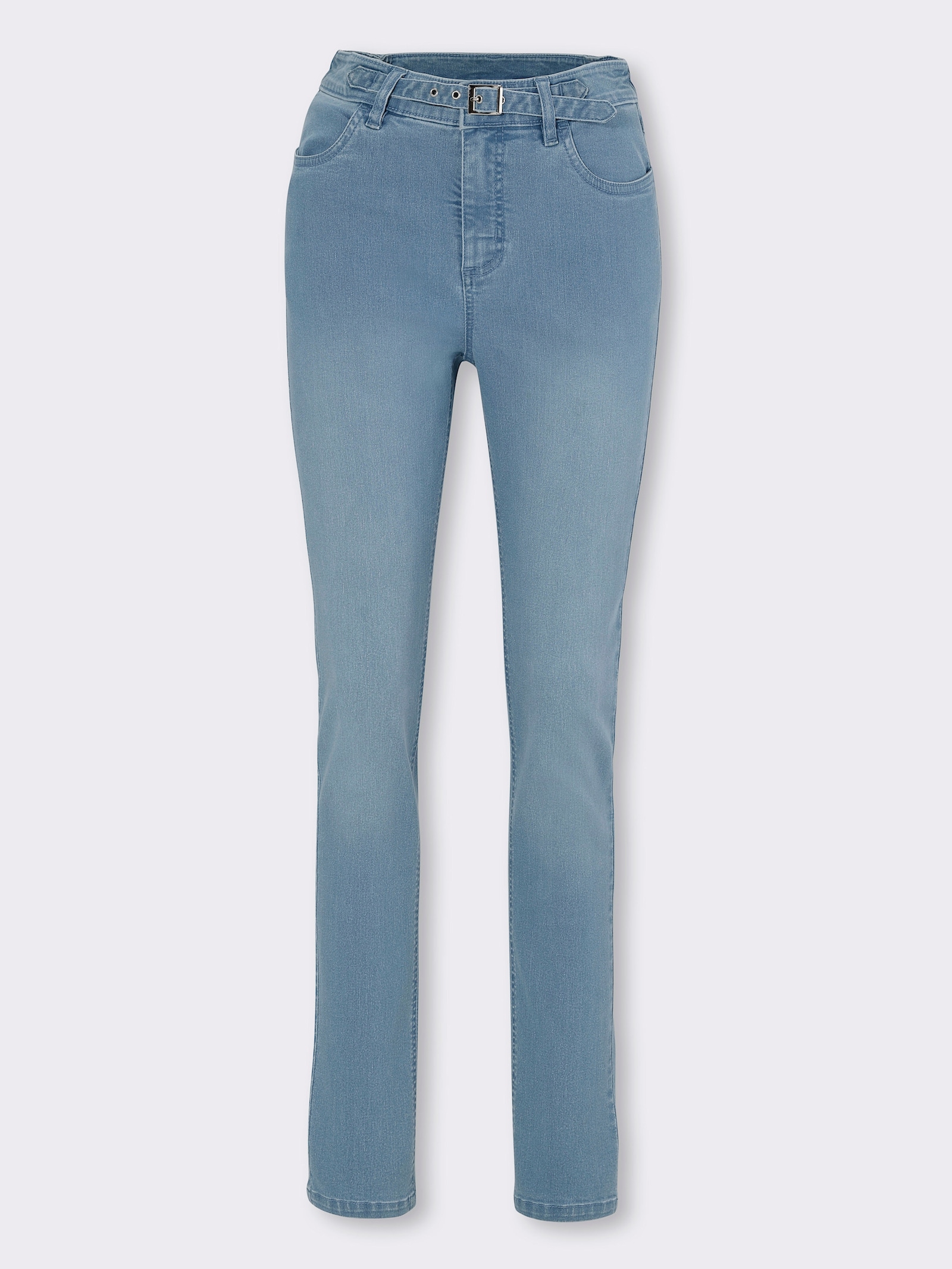 Jeans met comfortband achter - blue-bleached