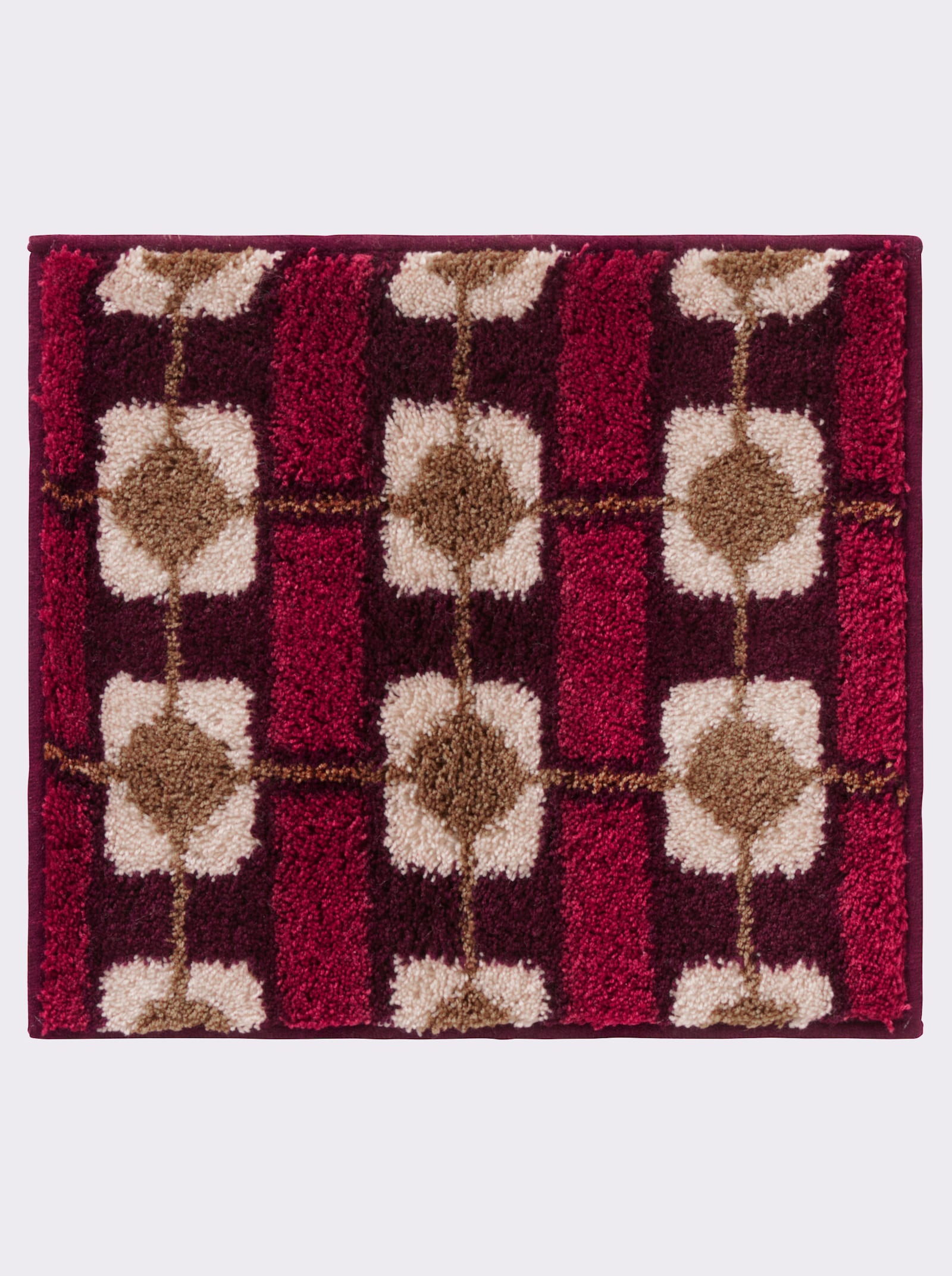 Grund Badematte - bordeaux-gemustert