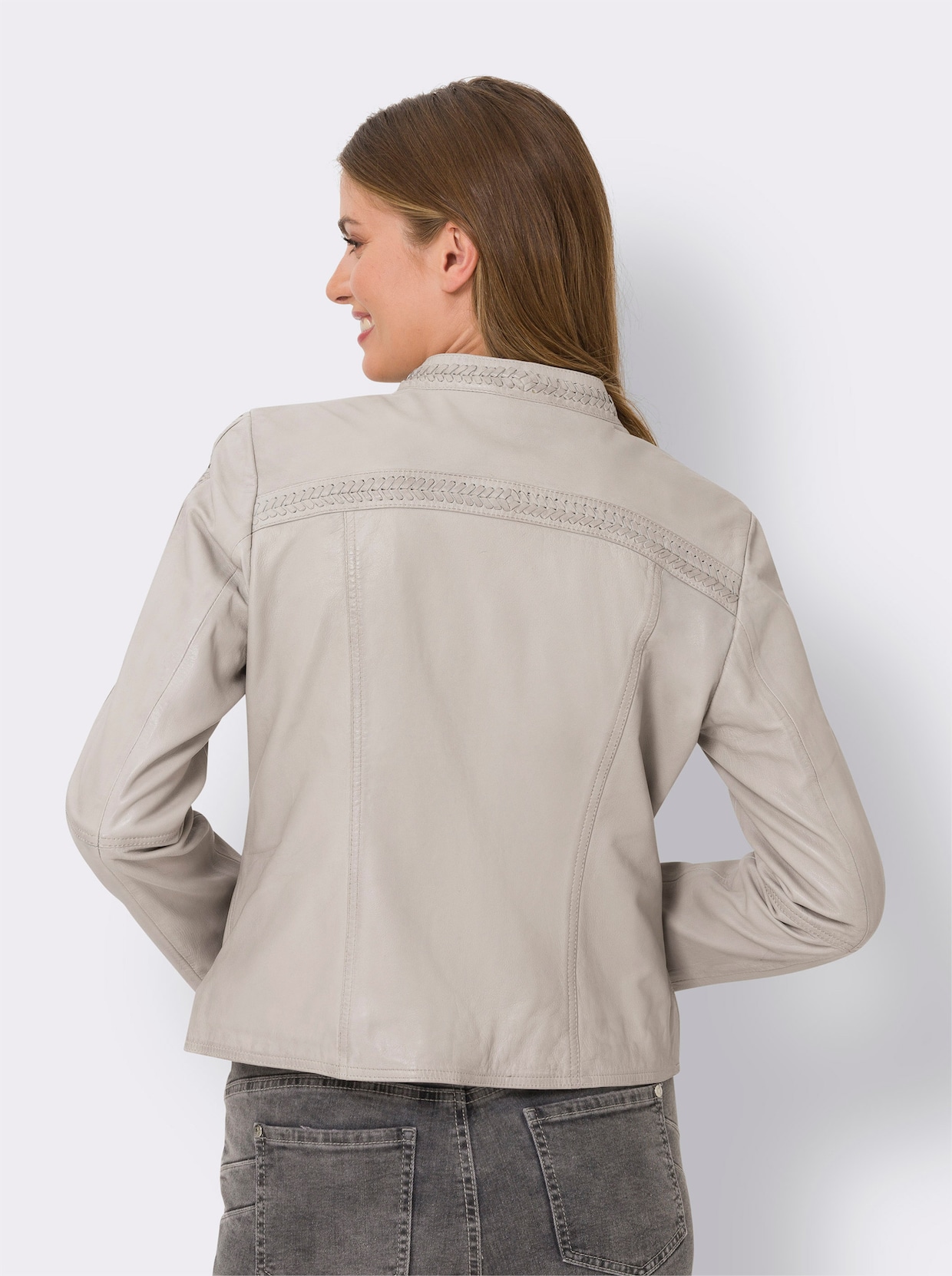 heine Leder-Jacke - beige