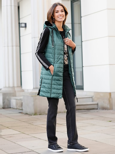 Longweste mit abnehmbarer Kapuze - jade