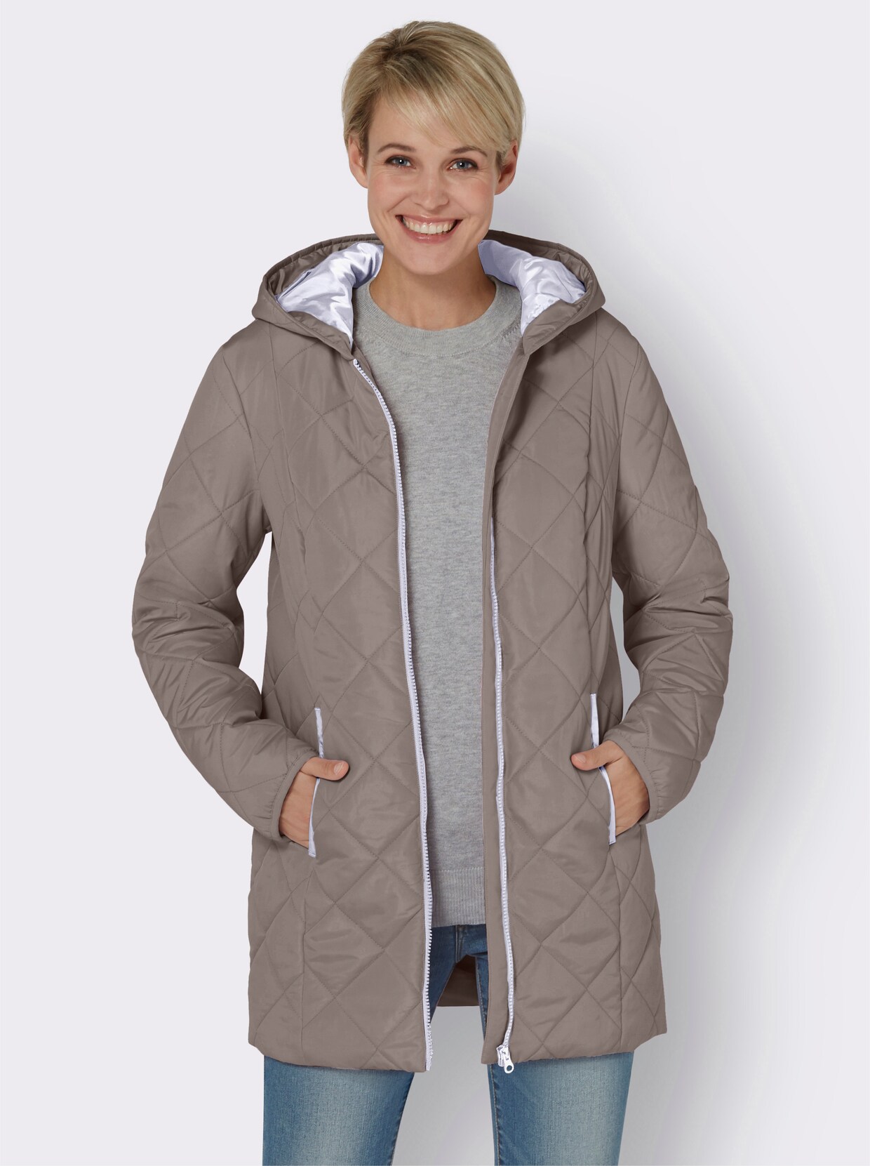 Longjacke - taupe