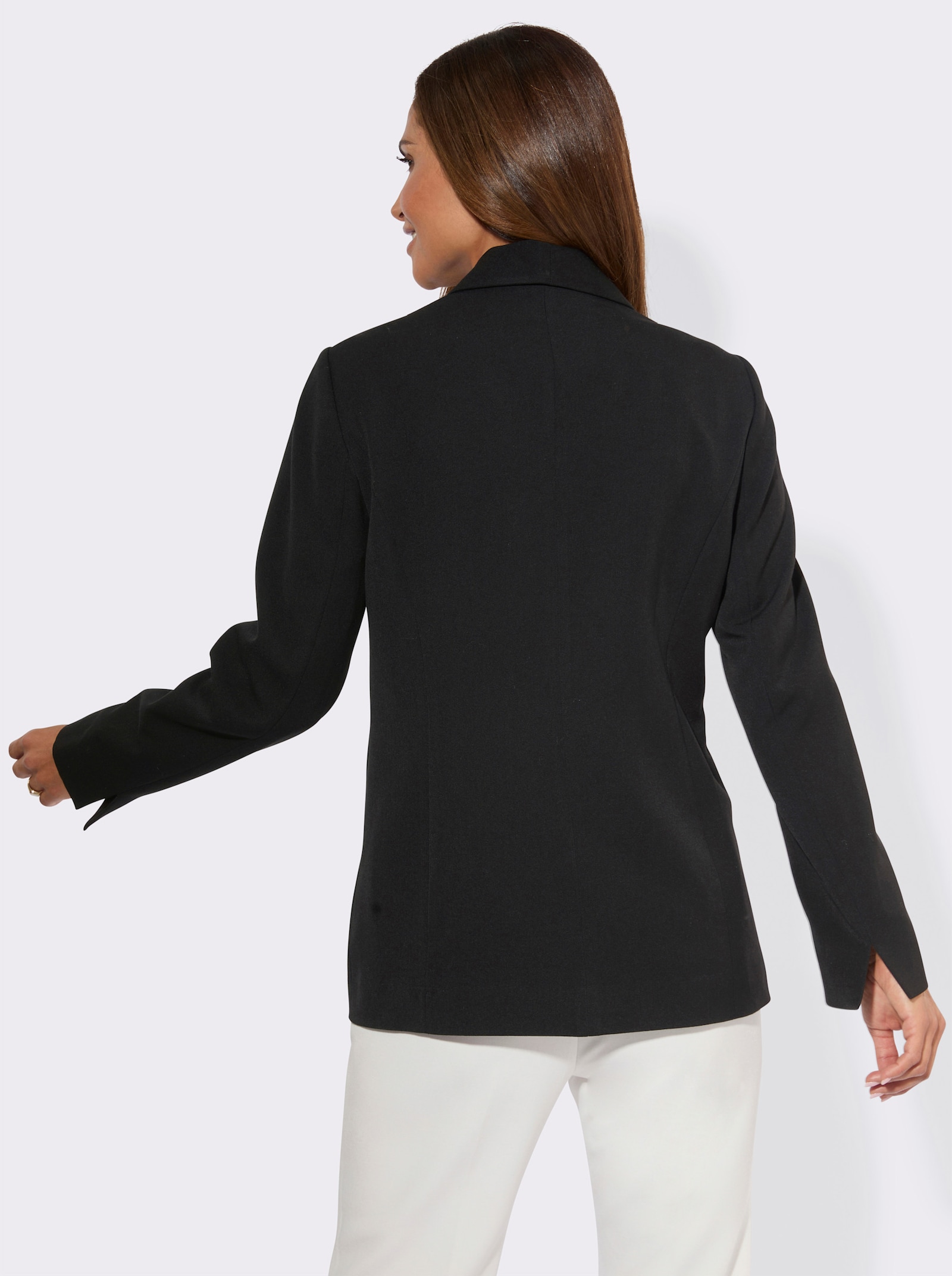 Blazer mit Schulterpolstern - schwarz