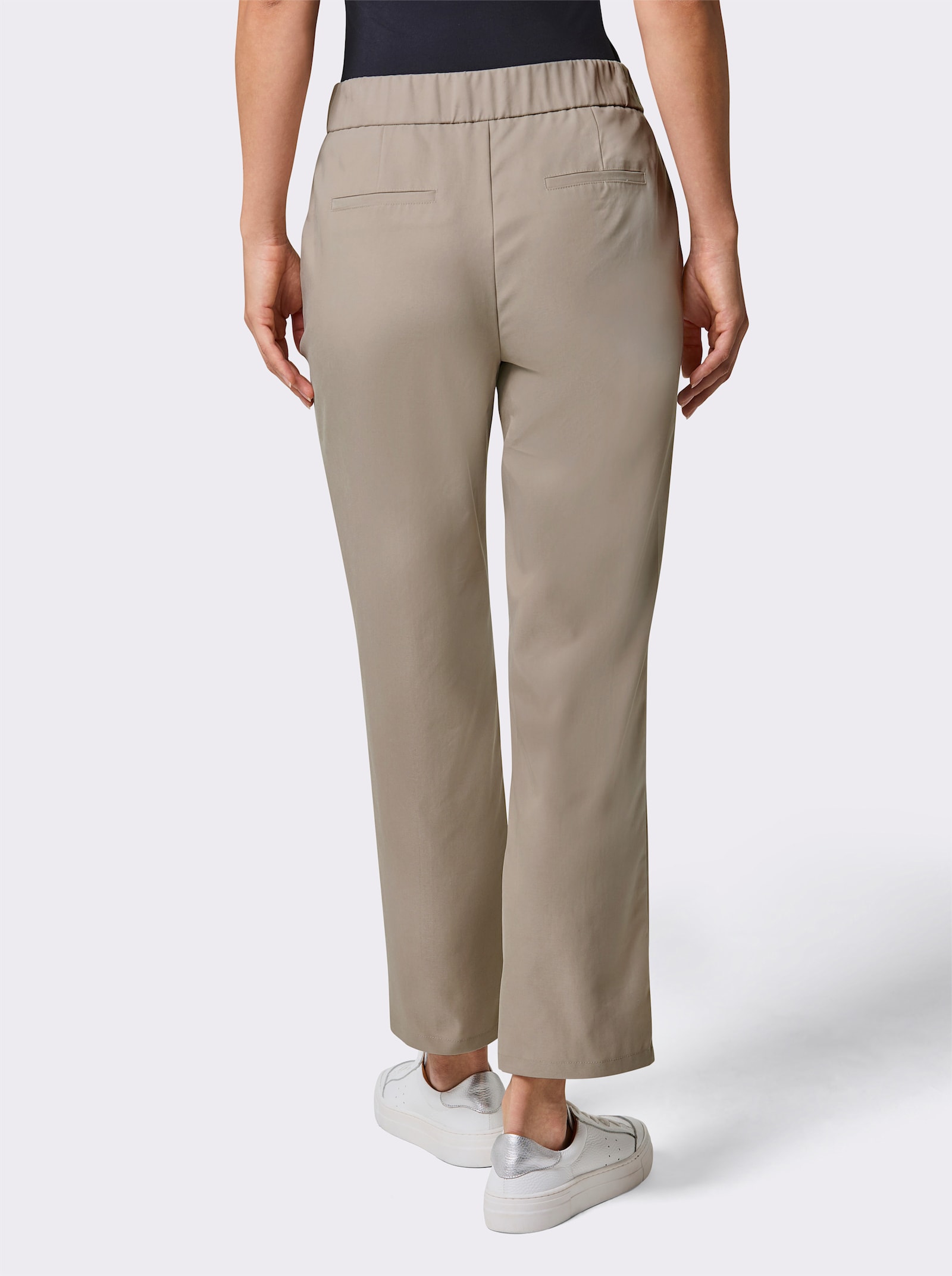 CREATION L PREMIUM Chinohose mit Ripsband - sesam