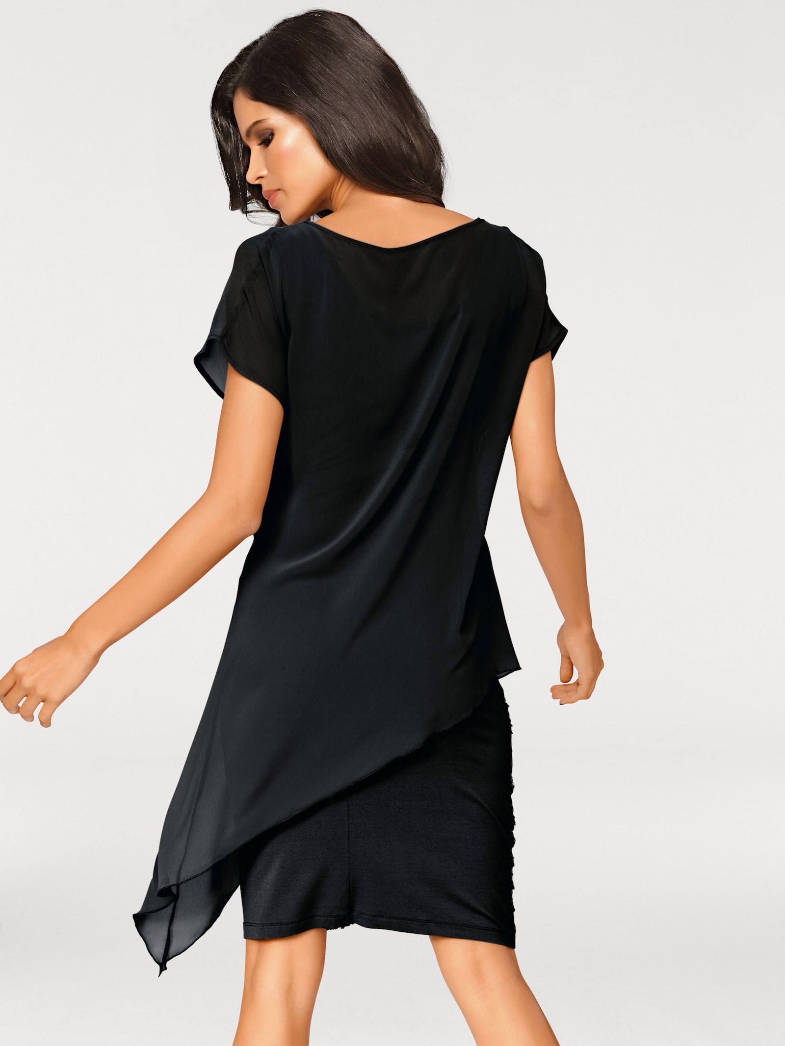 heine Cocktailjurk met fonkelende pailletten - zwart