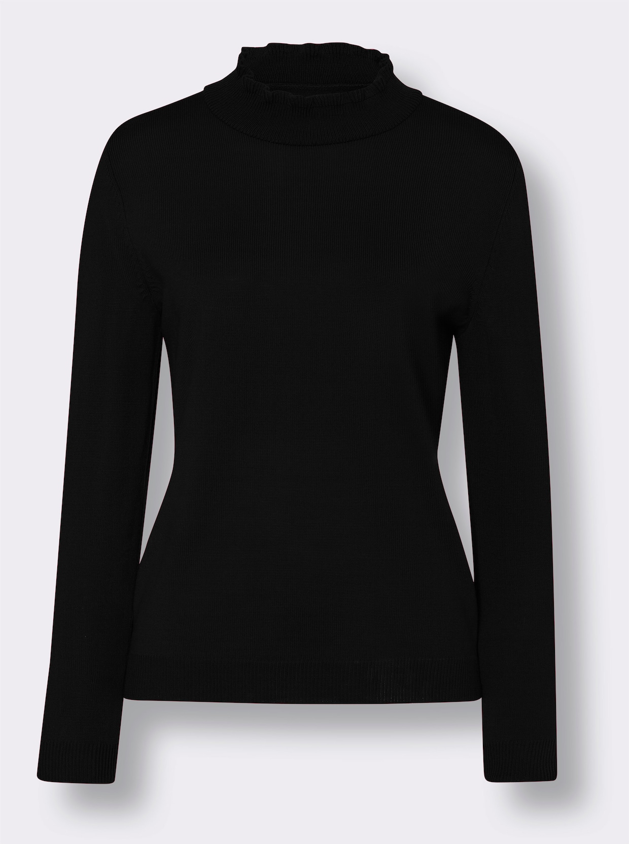 Stehkragen-Pullover - schwarz