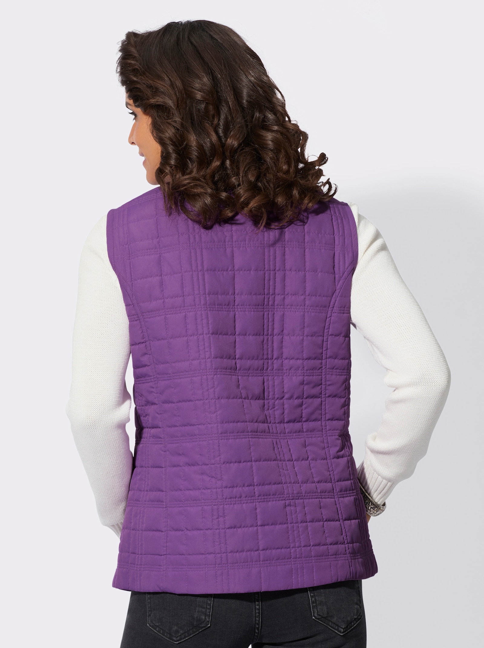 Weste im Karo-Steppmuster - lila