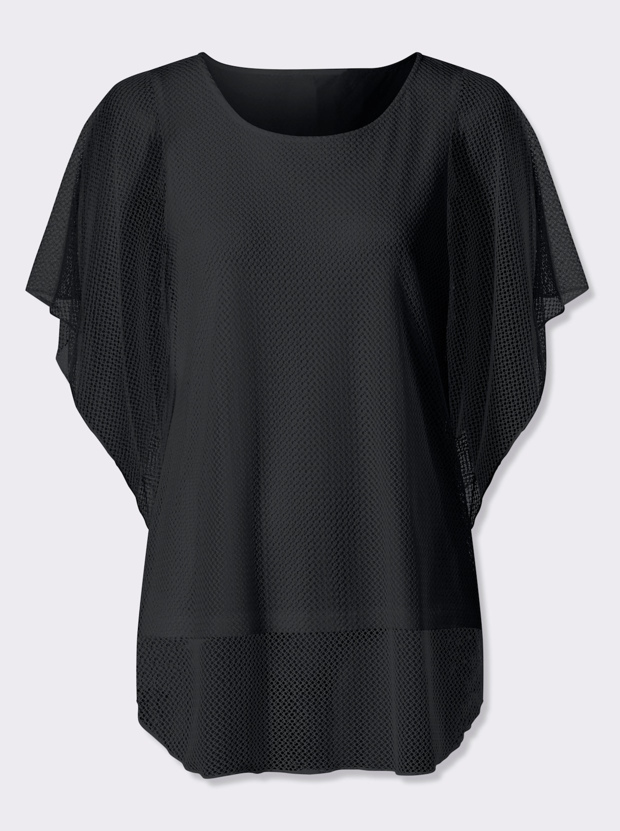 heine Kurzarmshirt im Poncho-Stil - schwarz