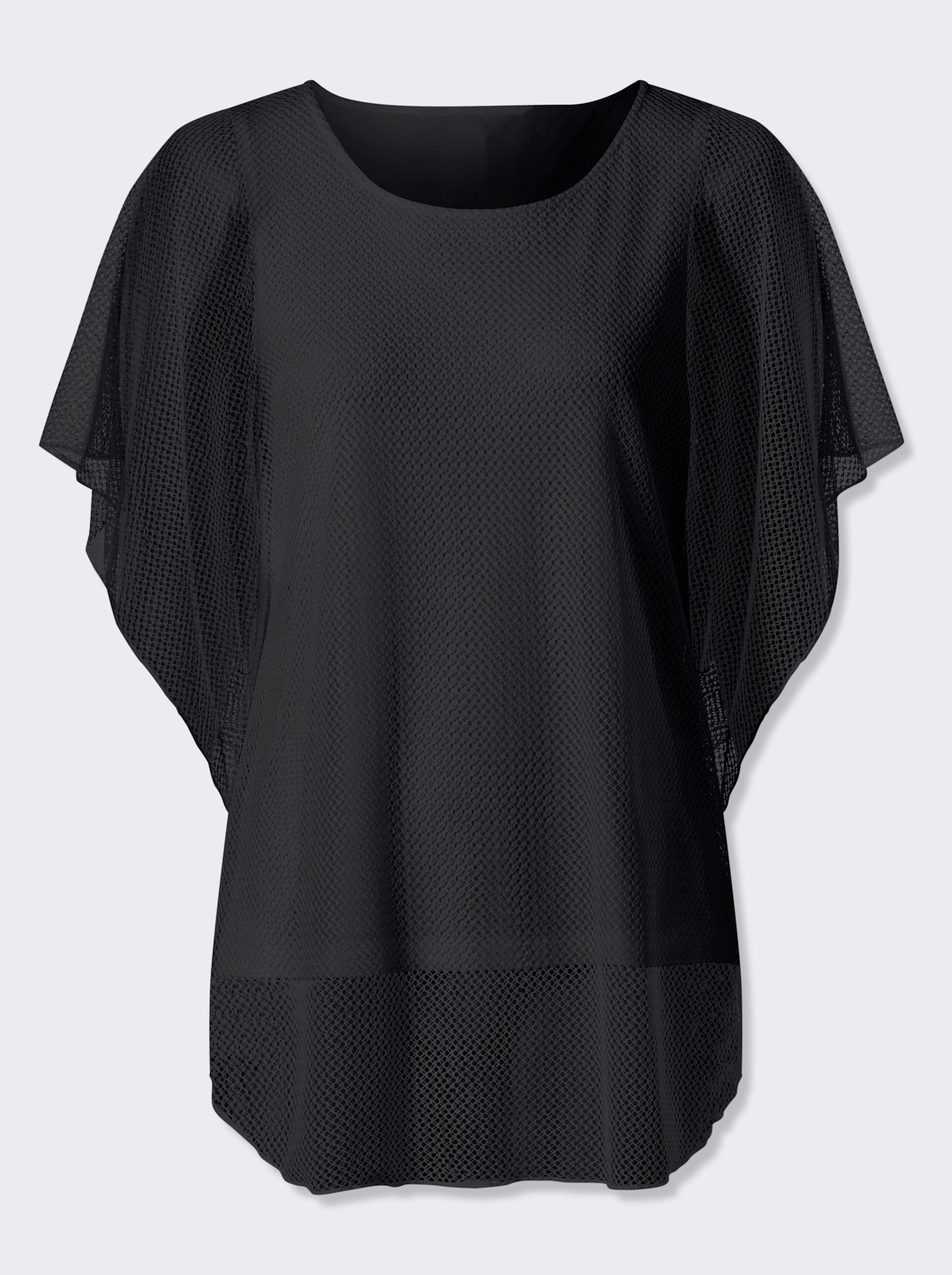 heine Kurzarmshirt im Poncho-Stil - schwarz