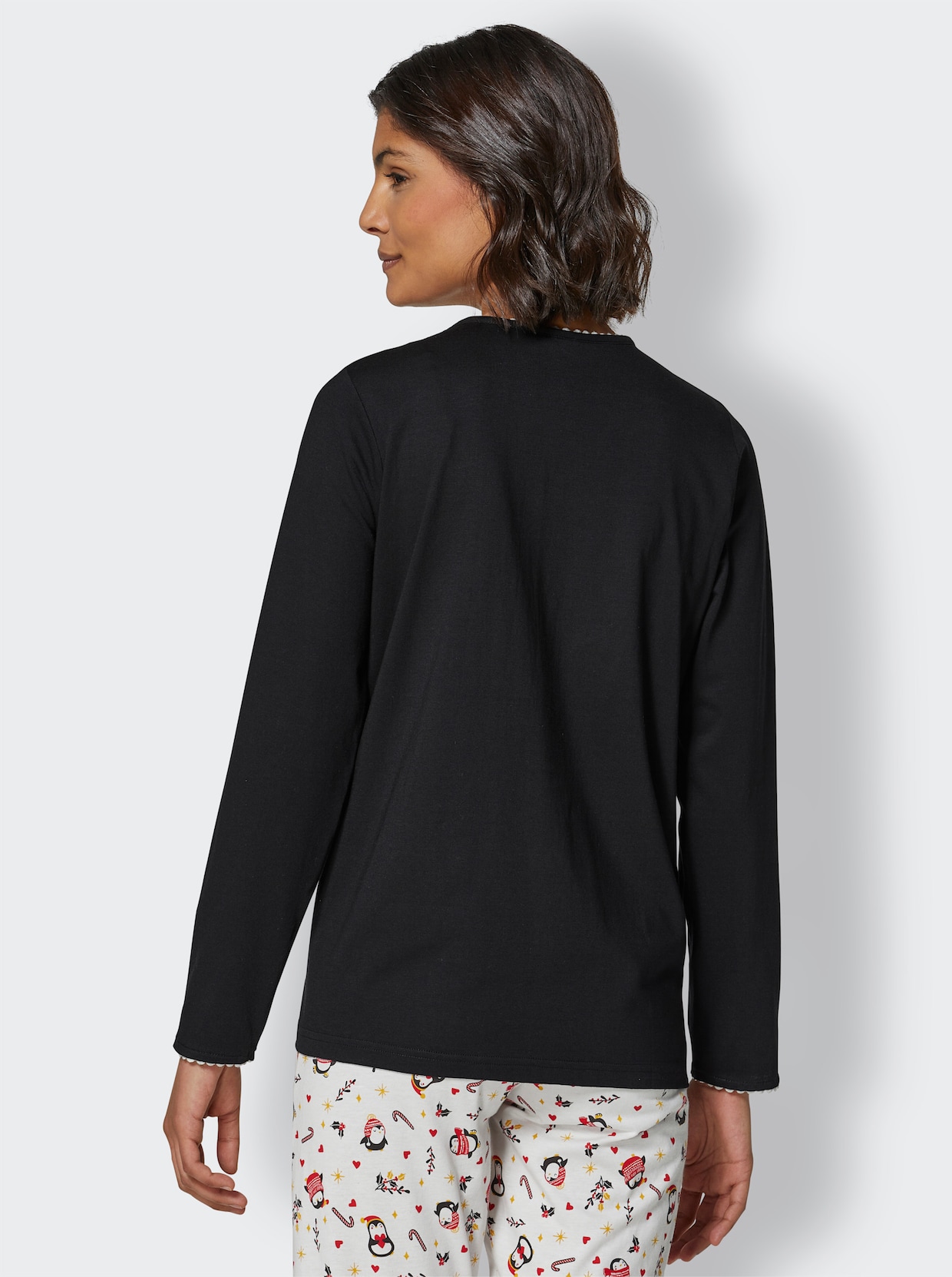 wäschepur Pyjama-Shirt - zwart