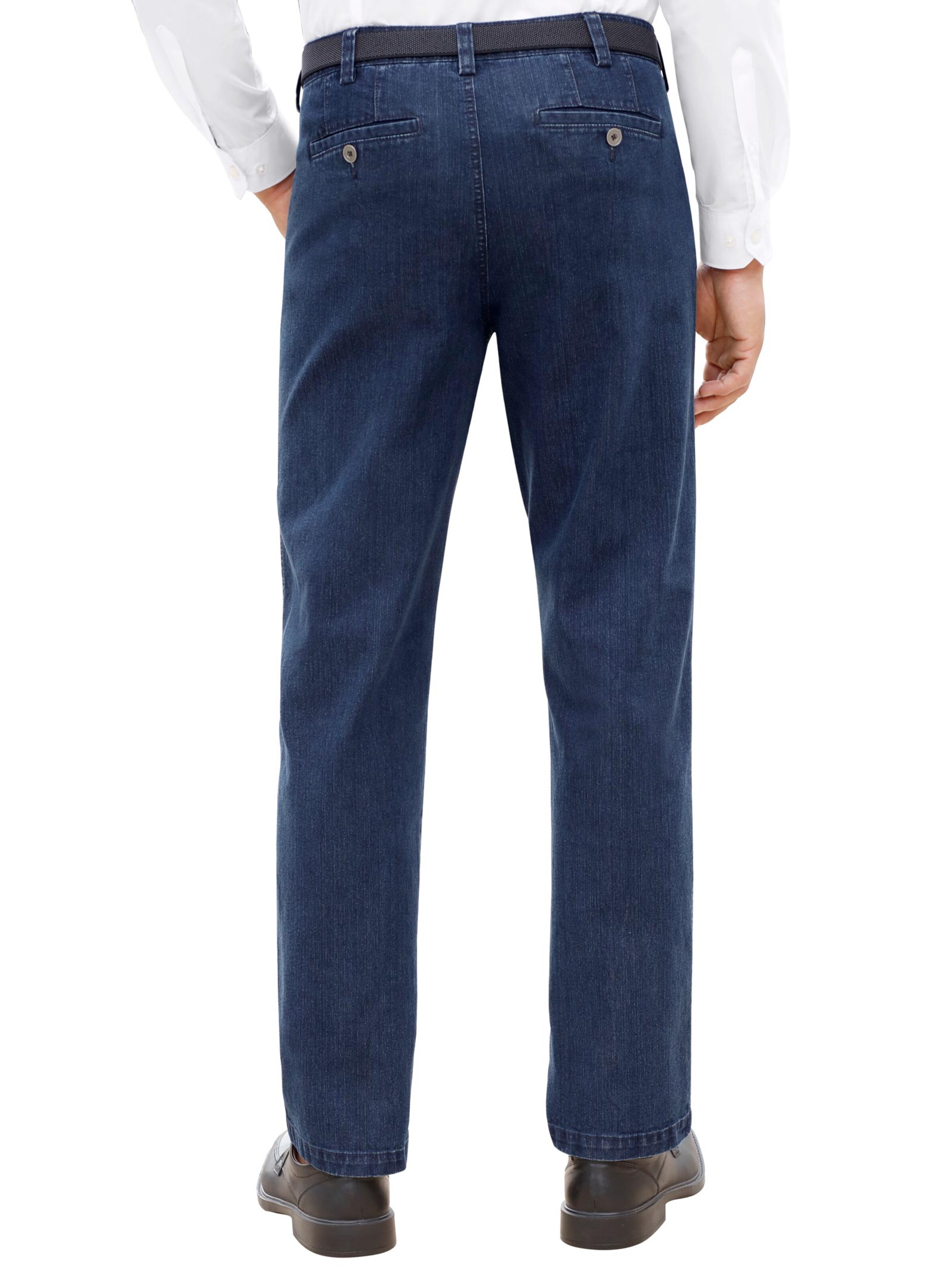 Jeans mit Gürtel - blue-stone-washed