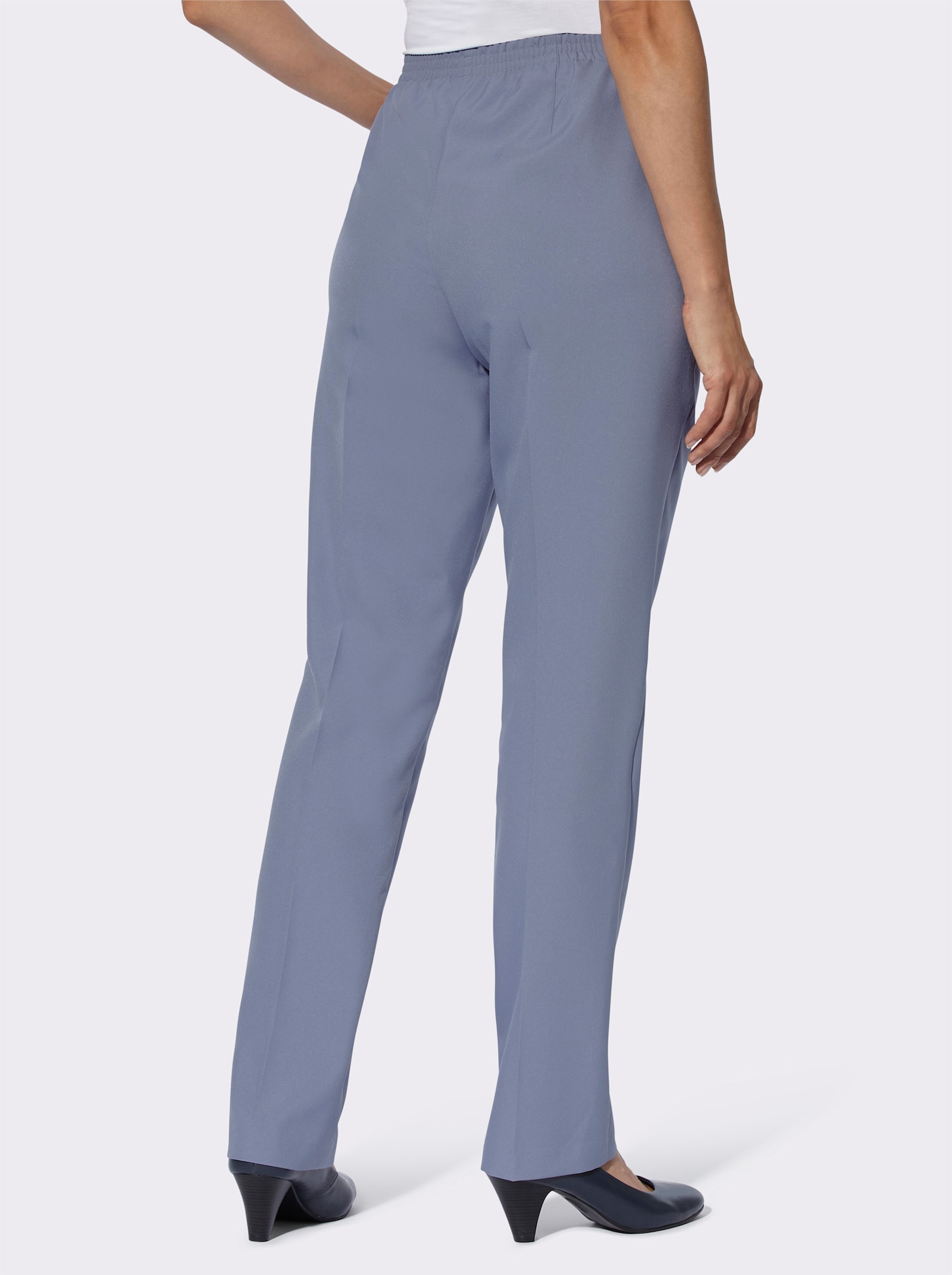 Schlupfhose mit Rundum-Dehnbund - taubenblau