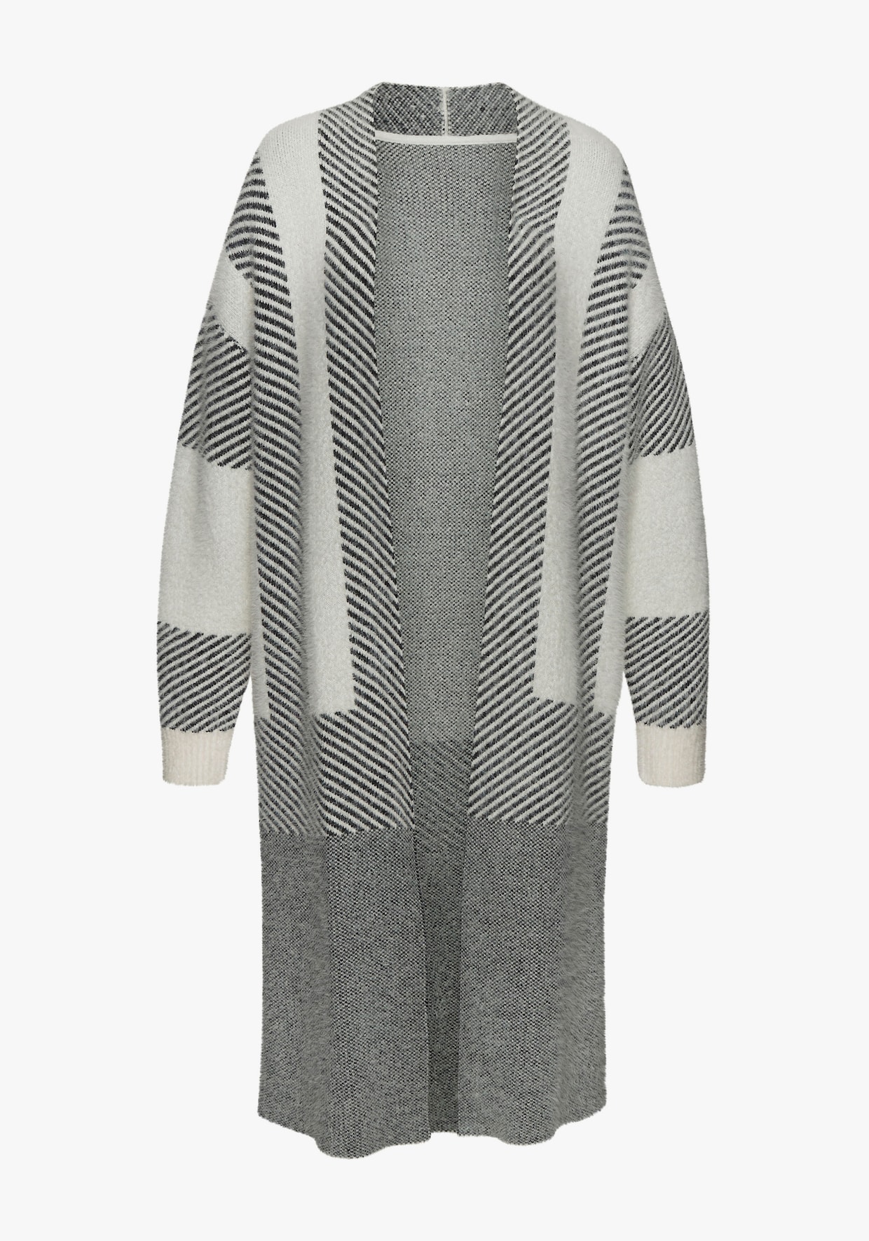 LASCANA Veste longue en tricot - crème-noir