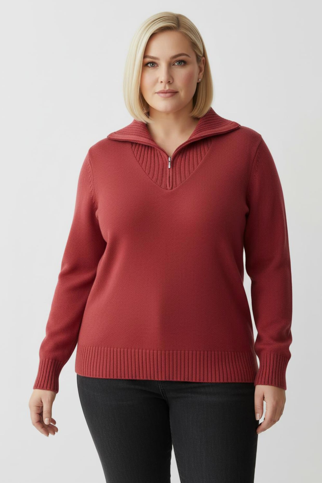 Troyer mit breiten Rippabschlüssen - korallenrot