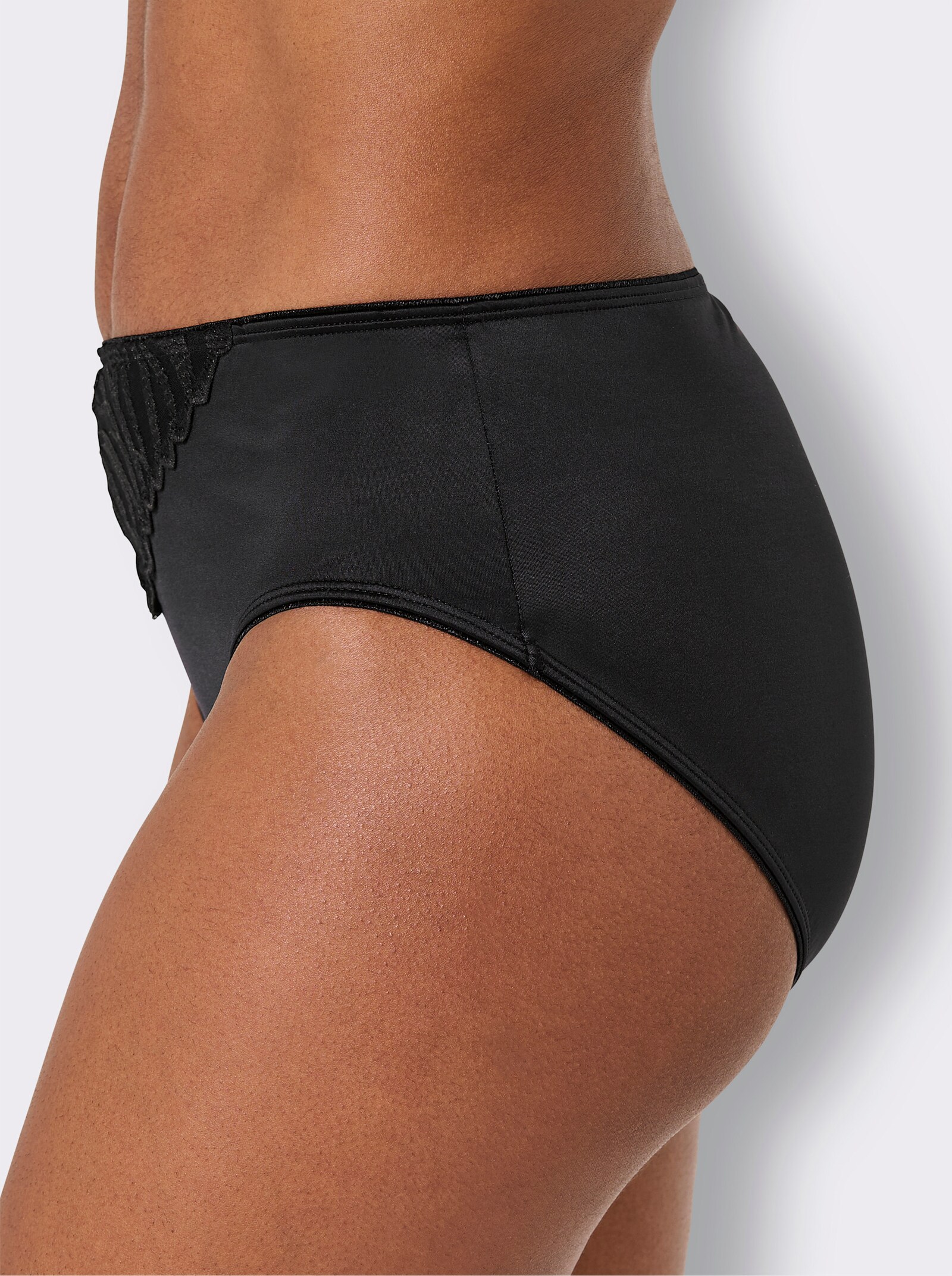 wäschepur Jazzpants mit Spitzeneinsatz vorne - 2x schwarz