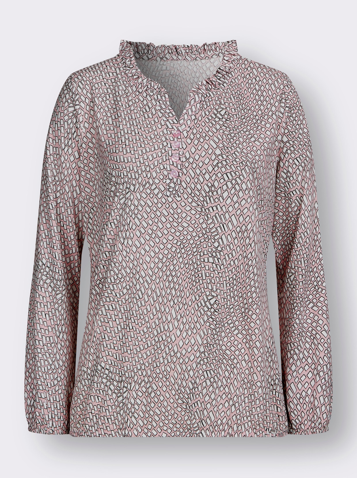 Shirt met lange mouwen - hortensia/ecru bedrukt