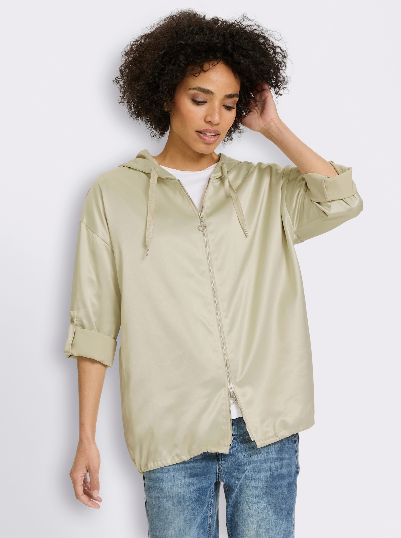 heine Blusenblazer mit Print und Lettering - sand