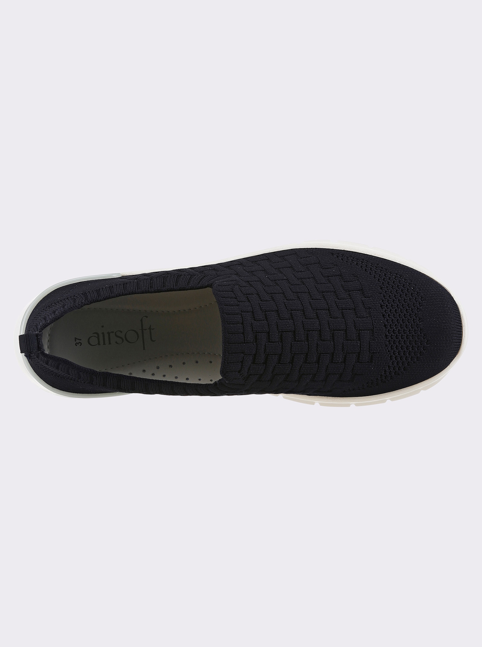 airsoft modern+ Slipper aus Mesh-Strick - dunkelblau