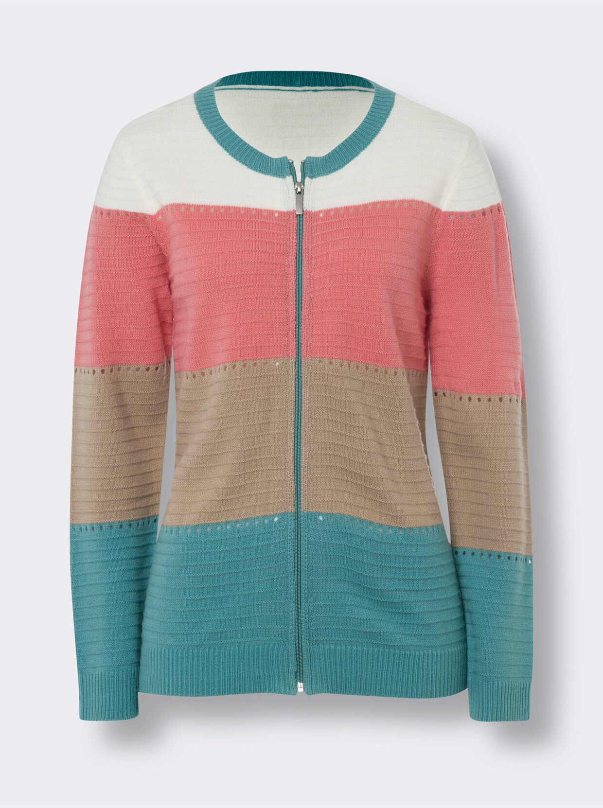 Vest - ecru/oceaan gedessineerd