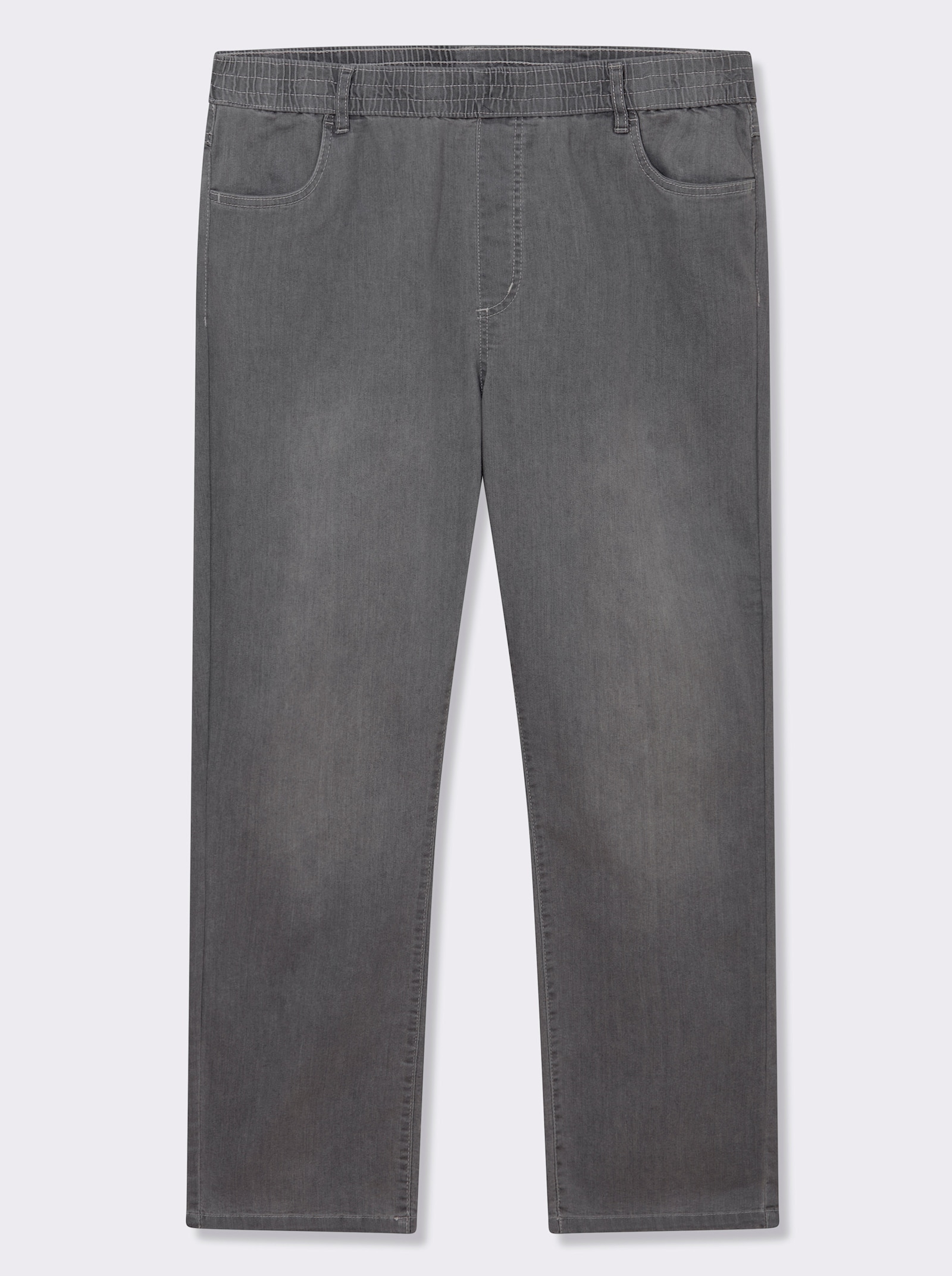 High-waist-Jeans mit hohem Rundum-Dehnbund - grey-denim