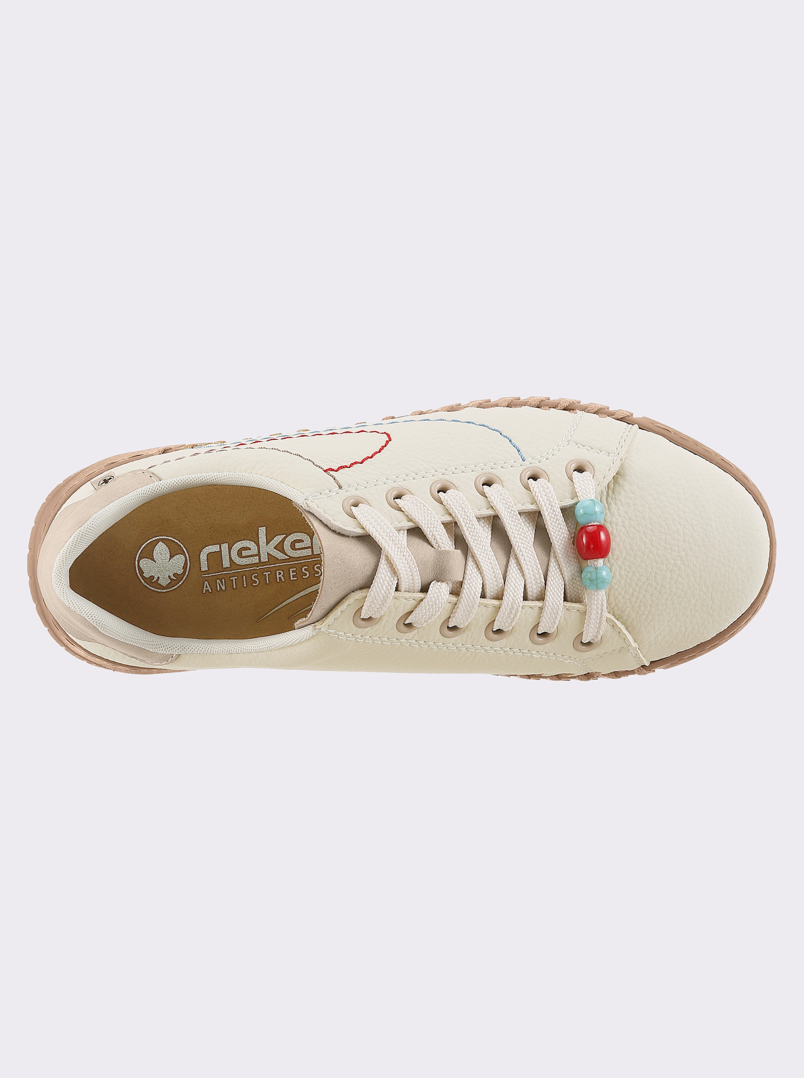 Rieker Sneaker mit Zierperlen - ecru