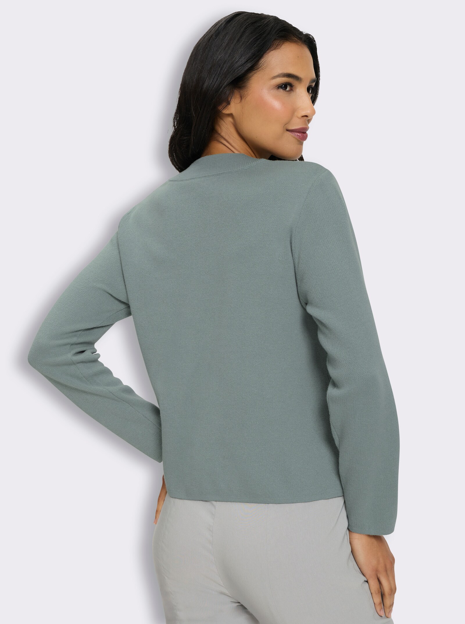 Strickjacke im Jaquard-Dessin - jade