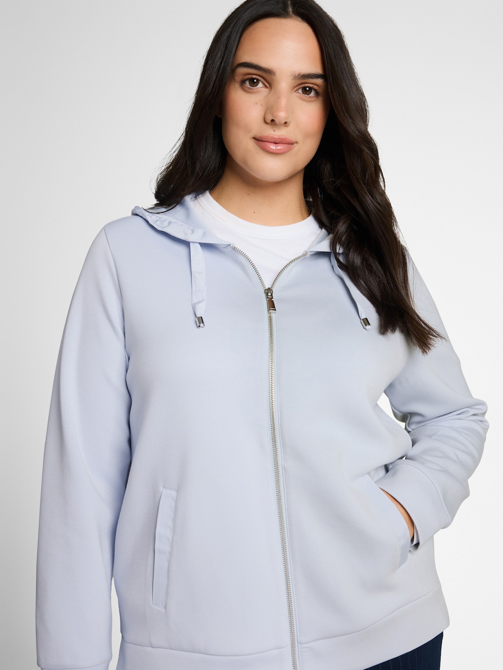 Kapuzensweatjacke - soft dusty blue