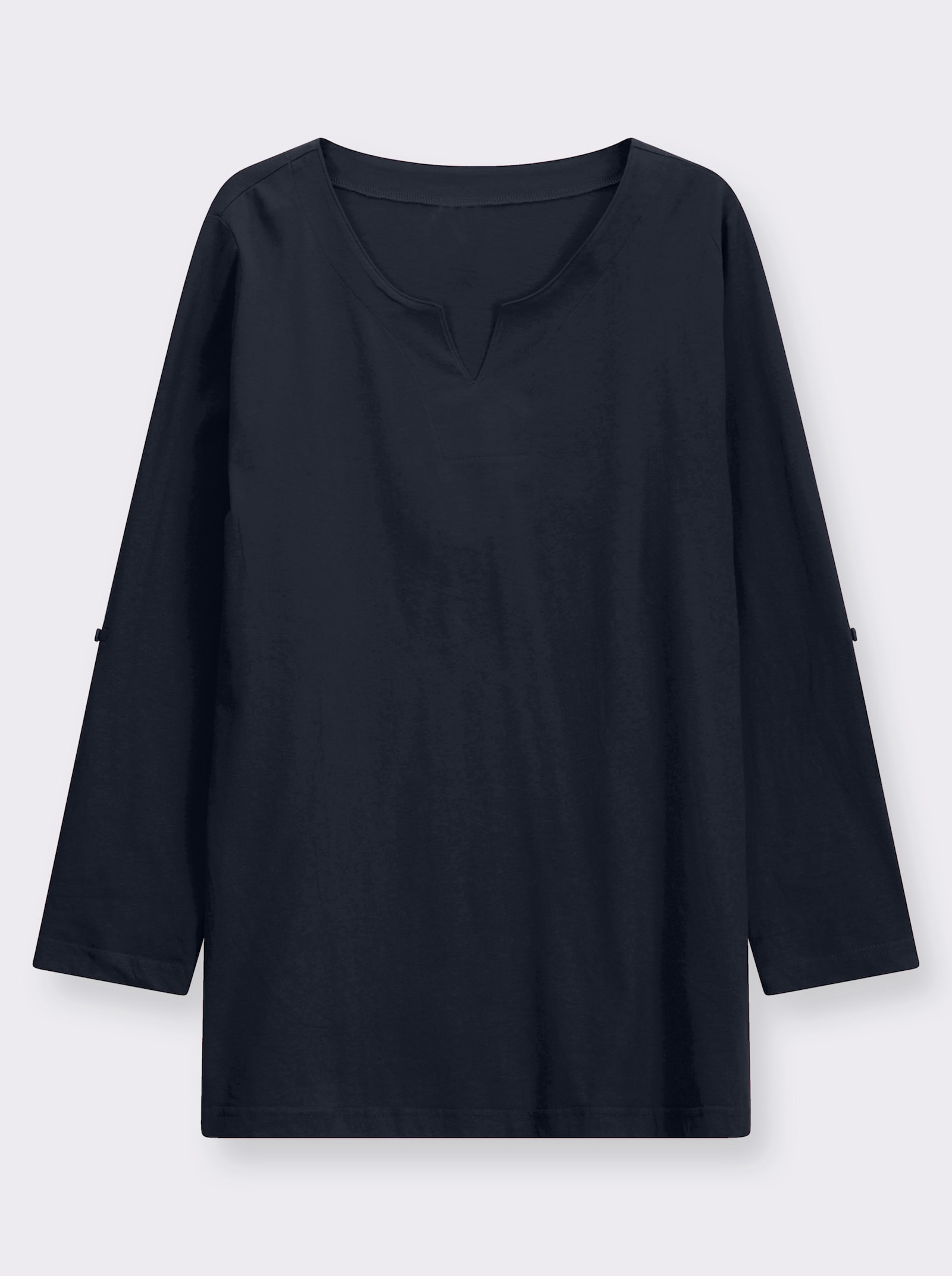 Longshirt mit Ärmeln zum Krempeln - marine