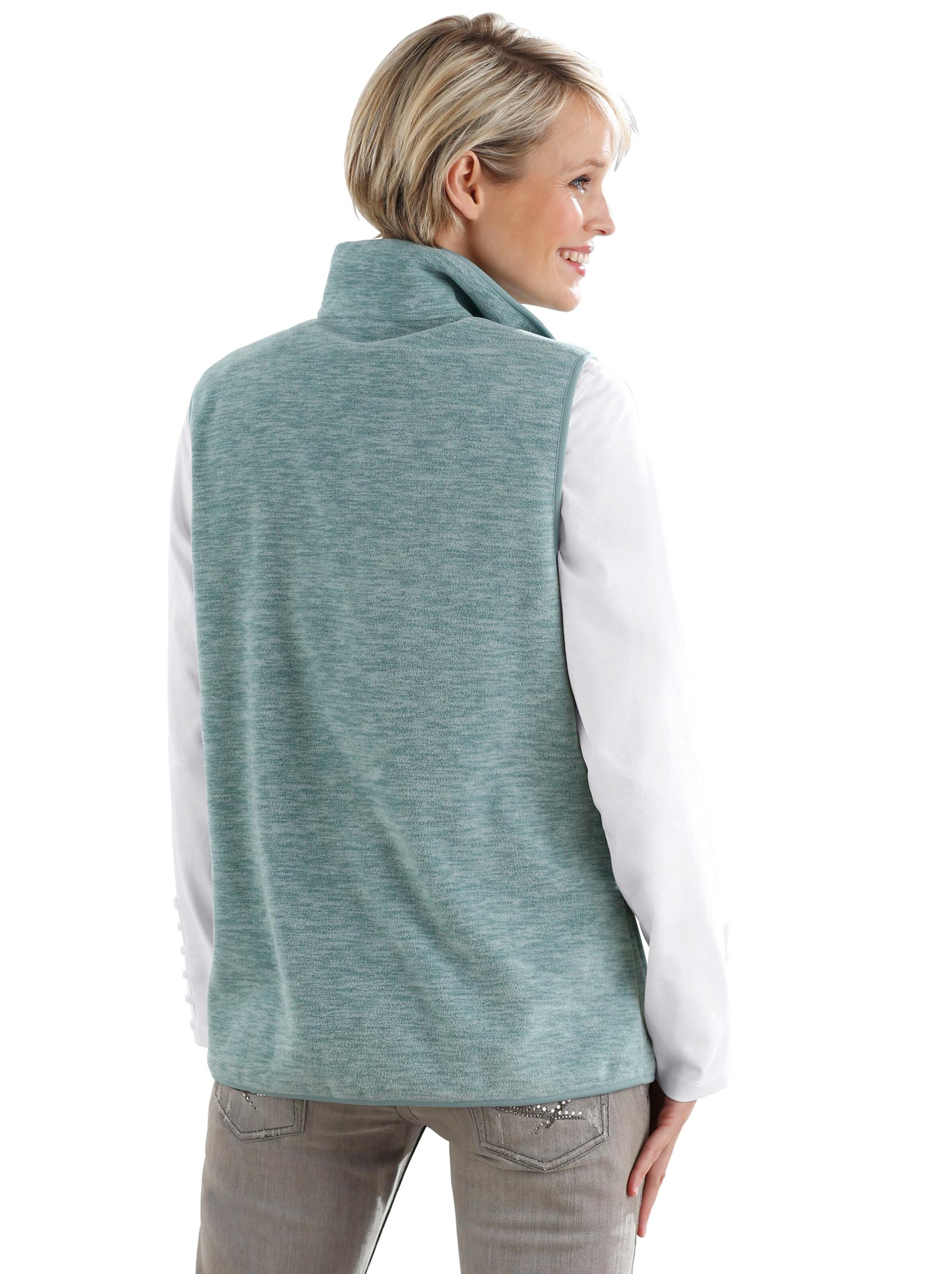 Fleece-Weste - mint-meliert