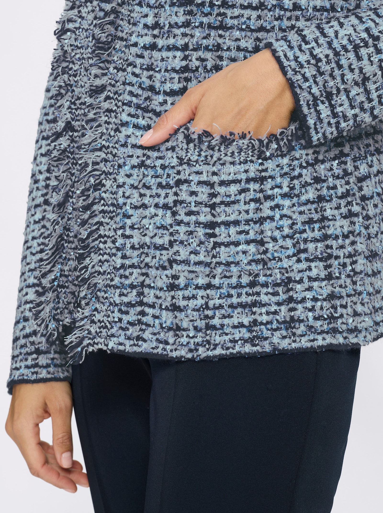 Cardigan - marine-ecru-gemustert