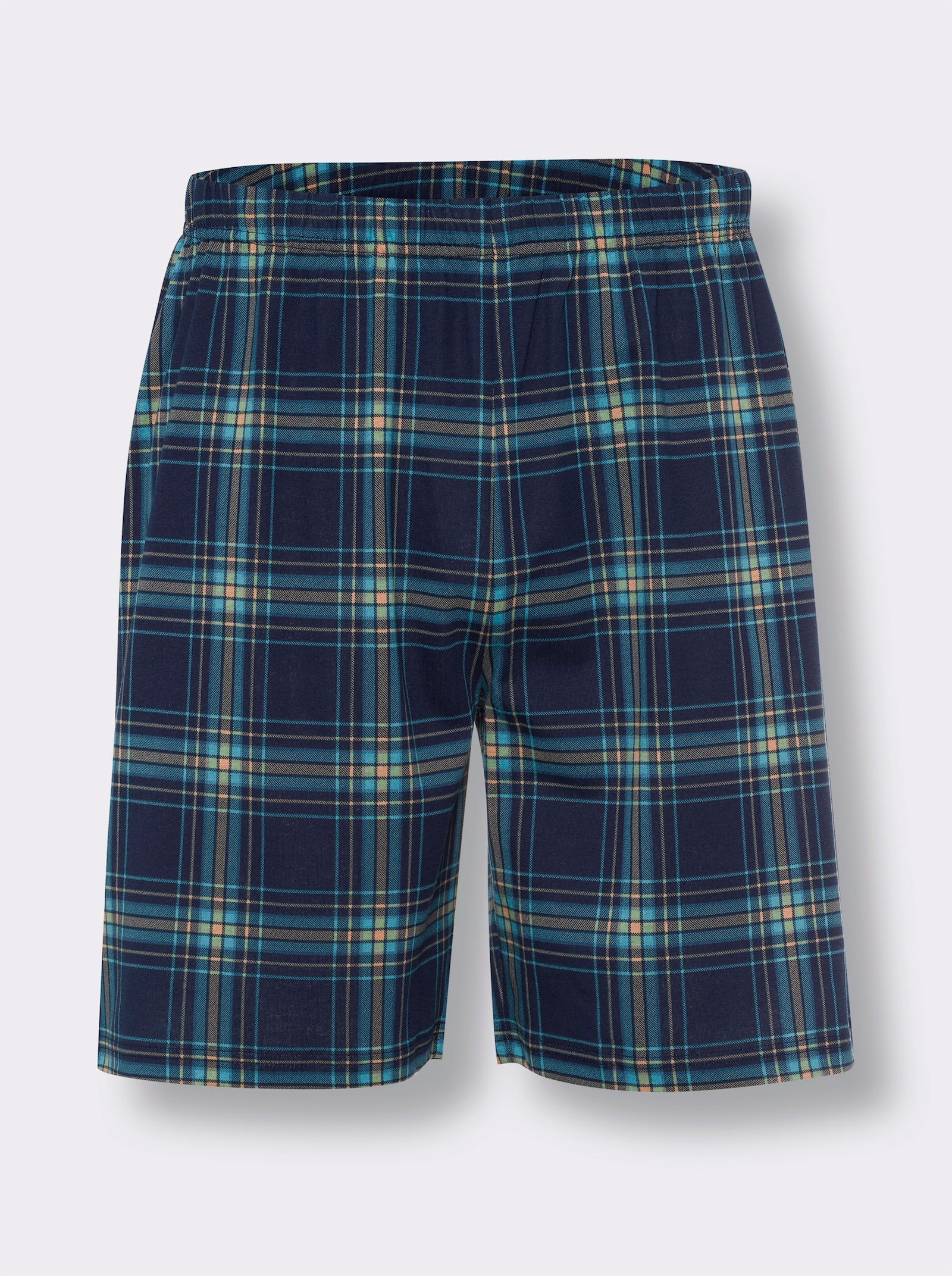 Shorty mit Karo-Hose - türkis-marine
