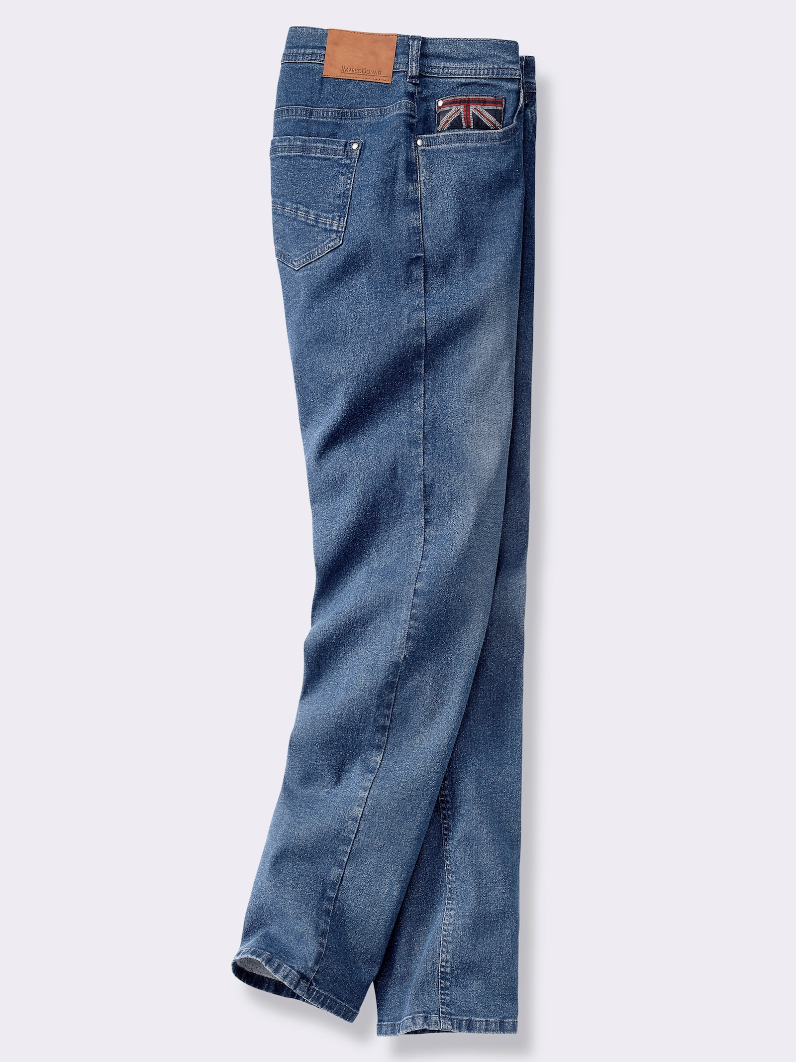 Marco Donati 5-Pocket-Jeans mit Used-Effekt - blue-stone-washed