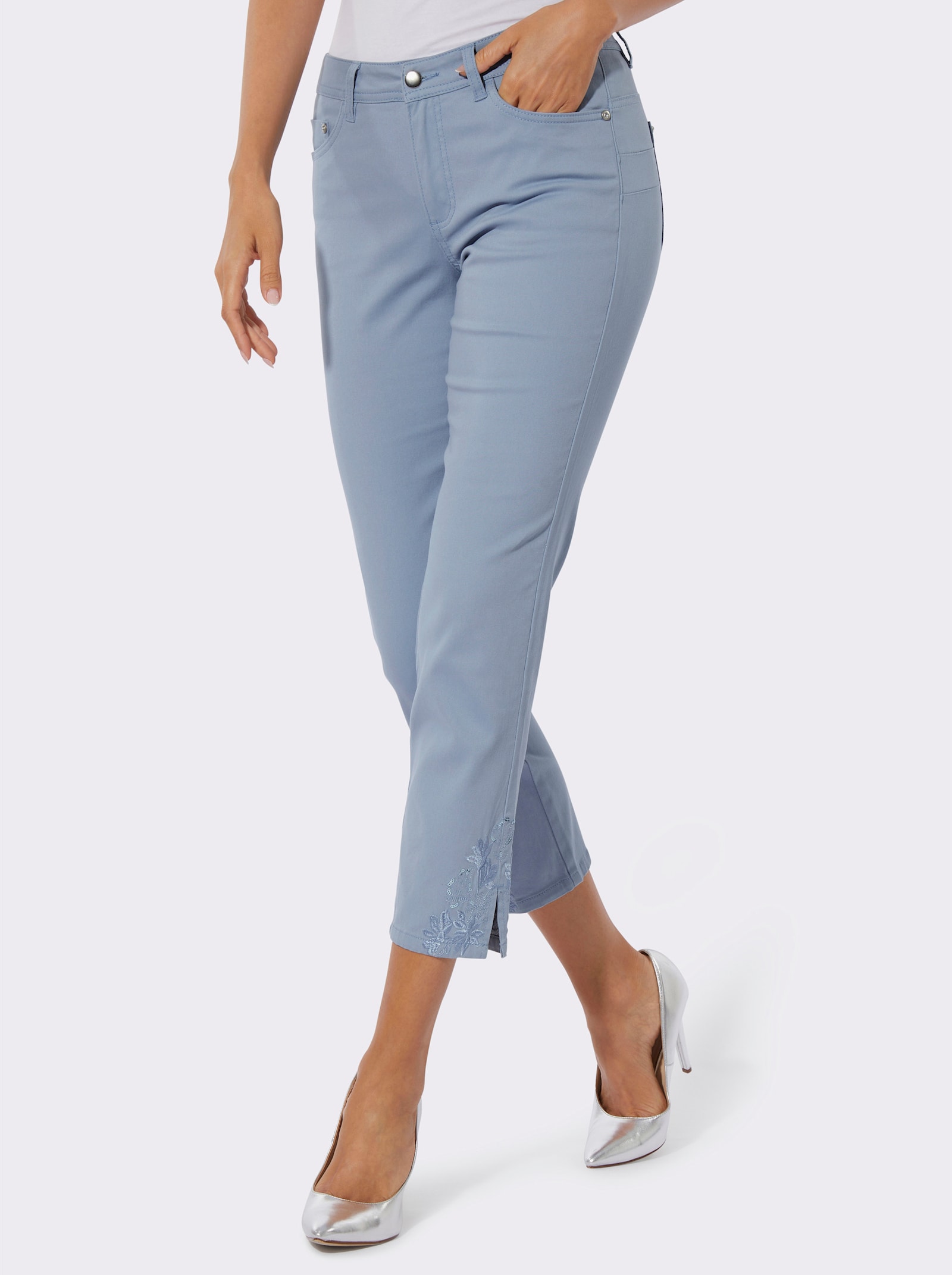 7/8-Jeans in Baumwoll-Stretch-Qualität - bleu