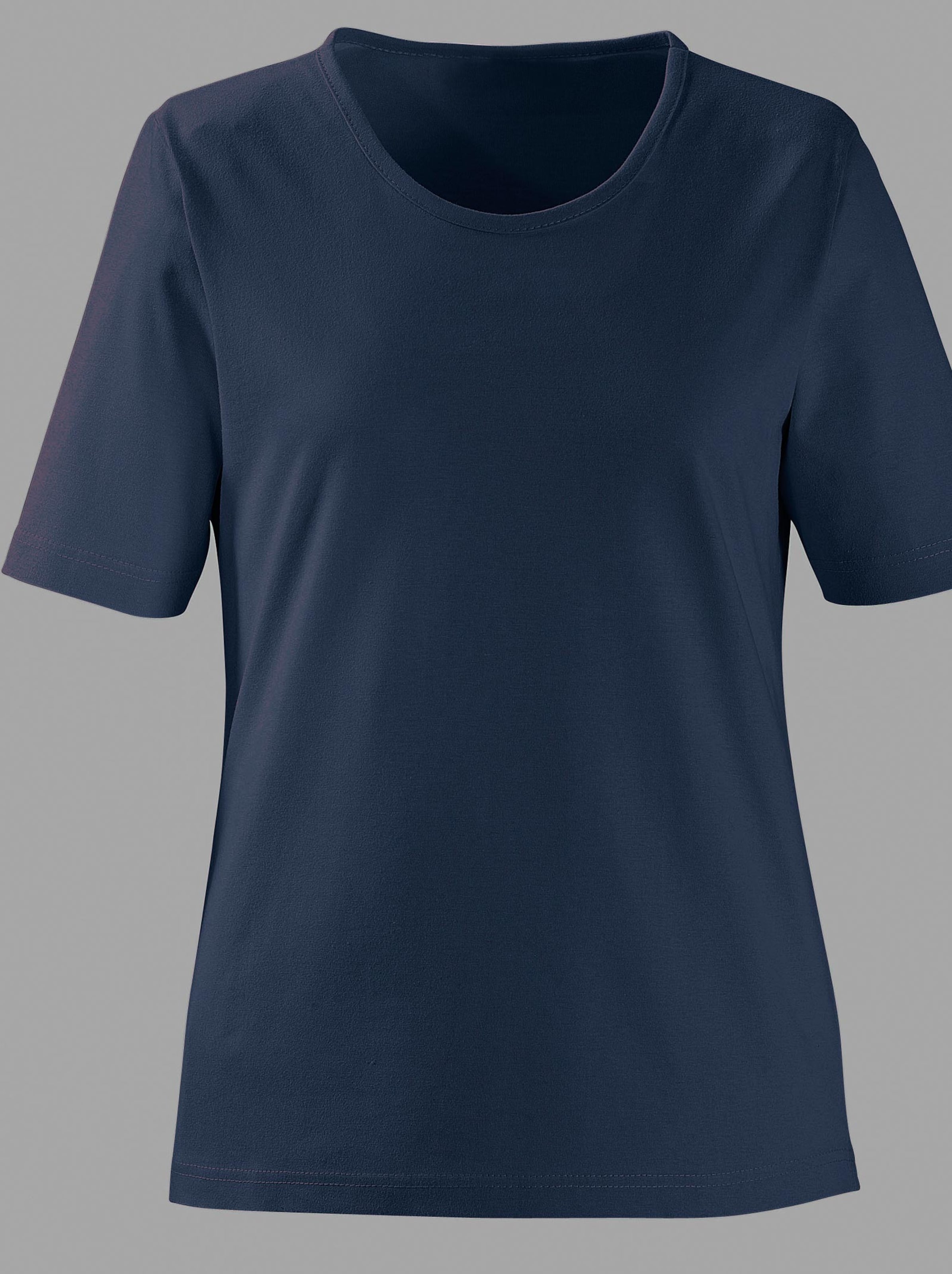 Rundhalsshirt in günstig Kaufen-Rundhalsshirt in marine von heine. Rundhalsshirt in marine von heine <![CDATA[Shirt mit Rundhals-Ausschnitt – ein echtes Basic für Ihre Garderobe!]]>. 