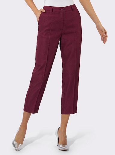 Anzughose in Jacquard-Struktur - bordeaux