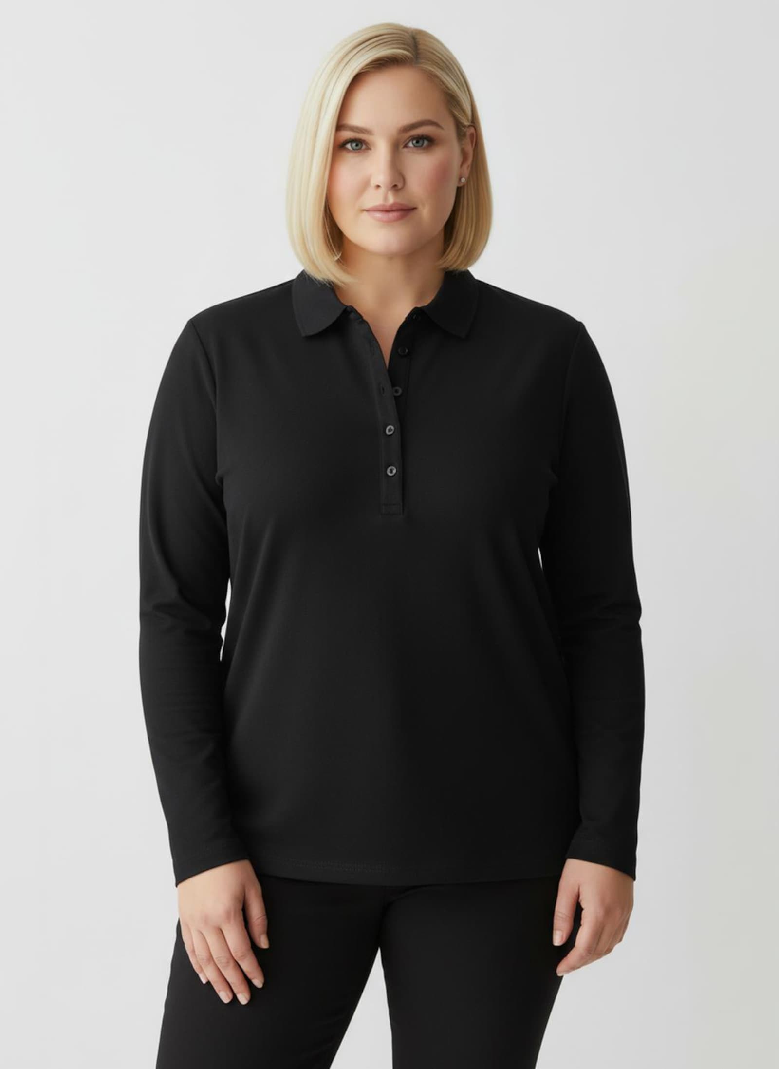 Poloshirt aus Baumwoll-Qualität - schwarz