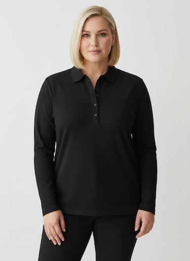 Poloshirt aus Baumwoll-Qualität - schwarz