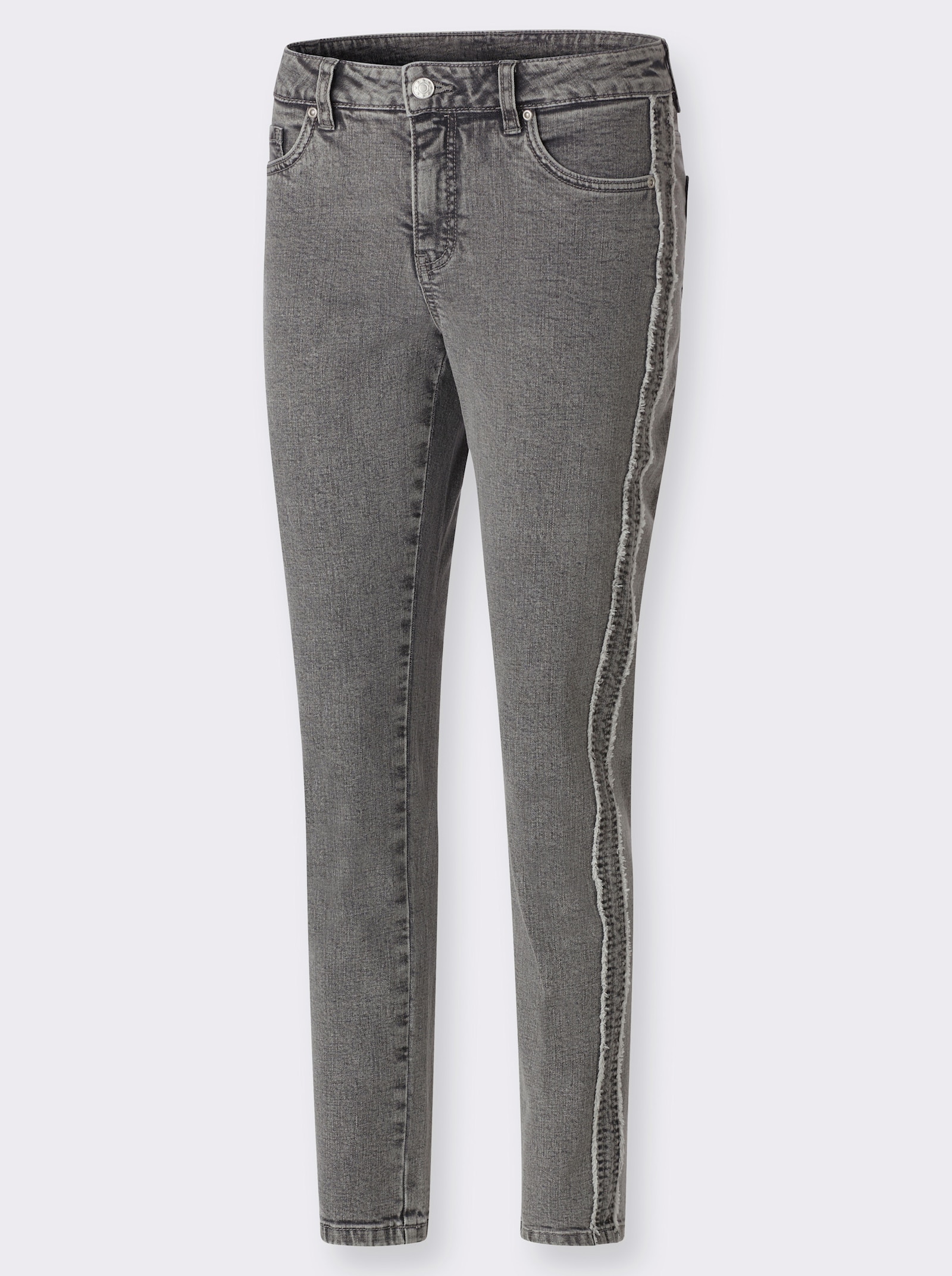 heine 5-pocketjeans met galonstrepen - grey denim