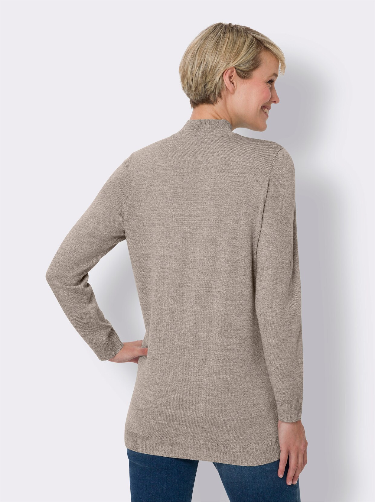 Lange pullover - sesam/ecru gemêleerd